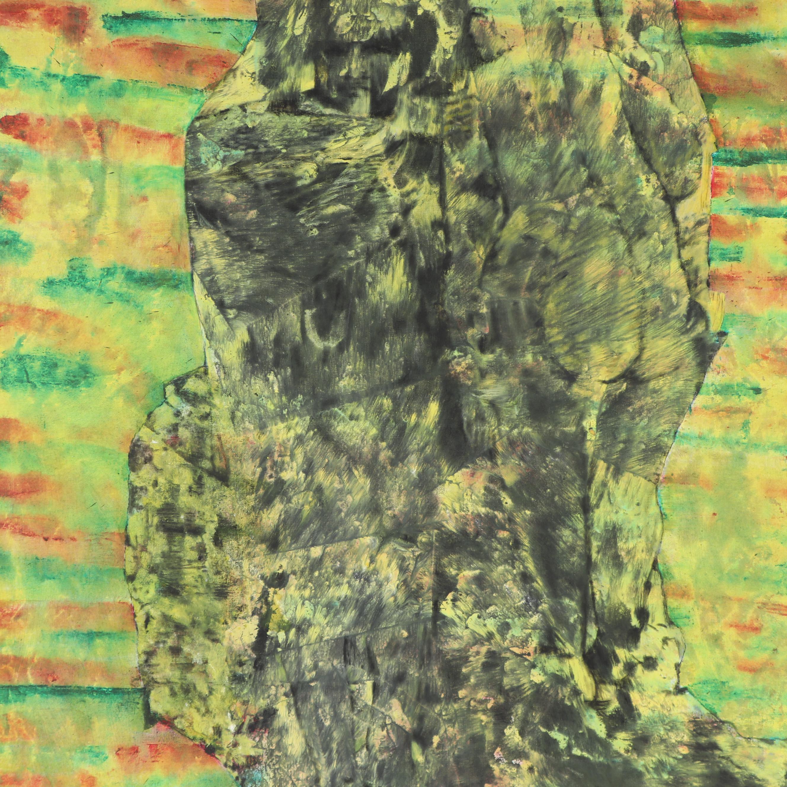 Don Stacy Acrylic Painting of Embracing Figures, 1980s