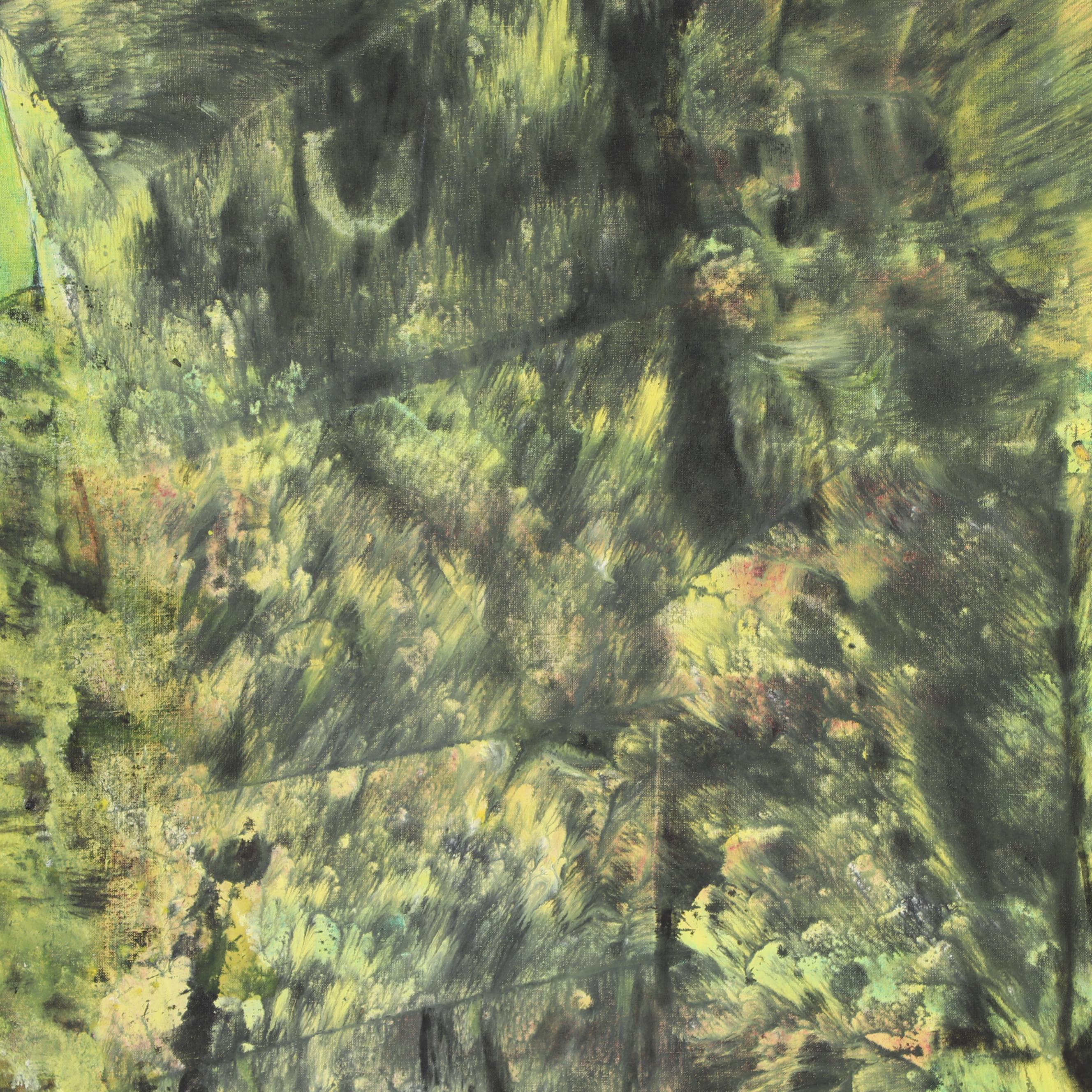 Don Stacy Acrylic Painting of Embracing Figures, 1980s