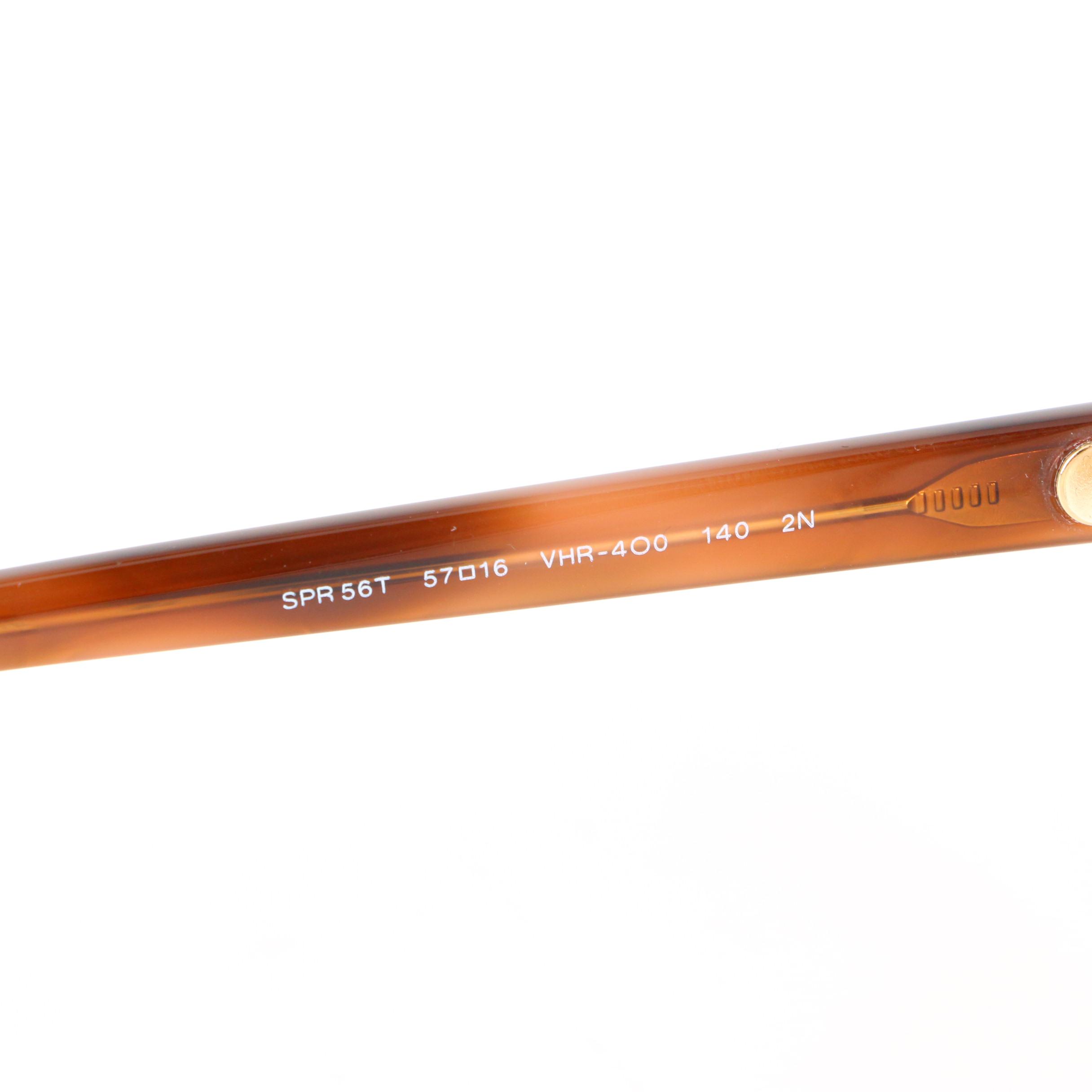 Prada SPR56T Horn-Rimmed Sunglasses in Beige with Case