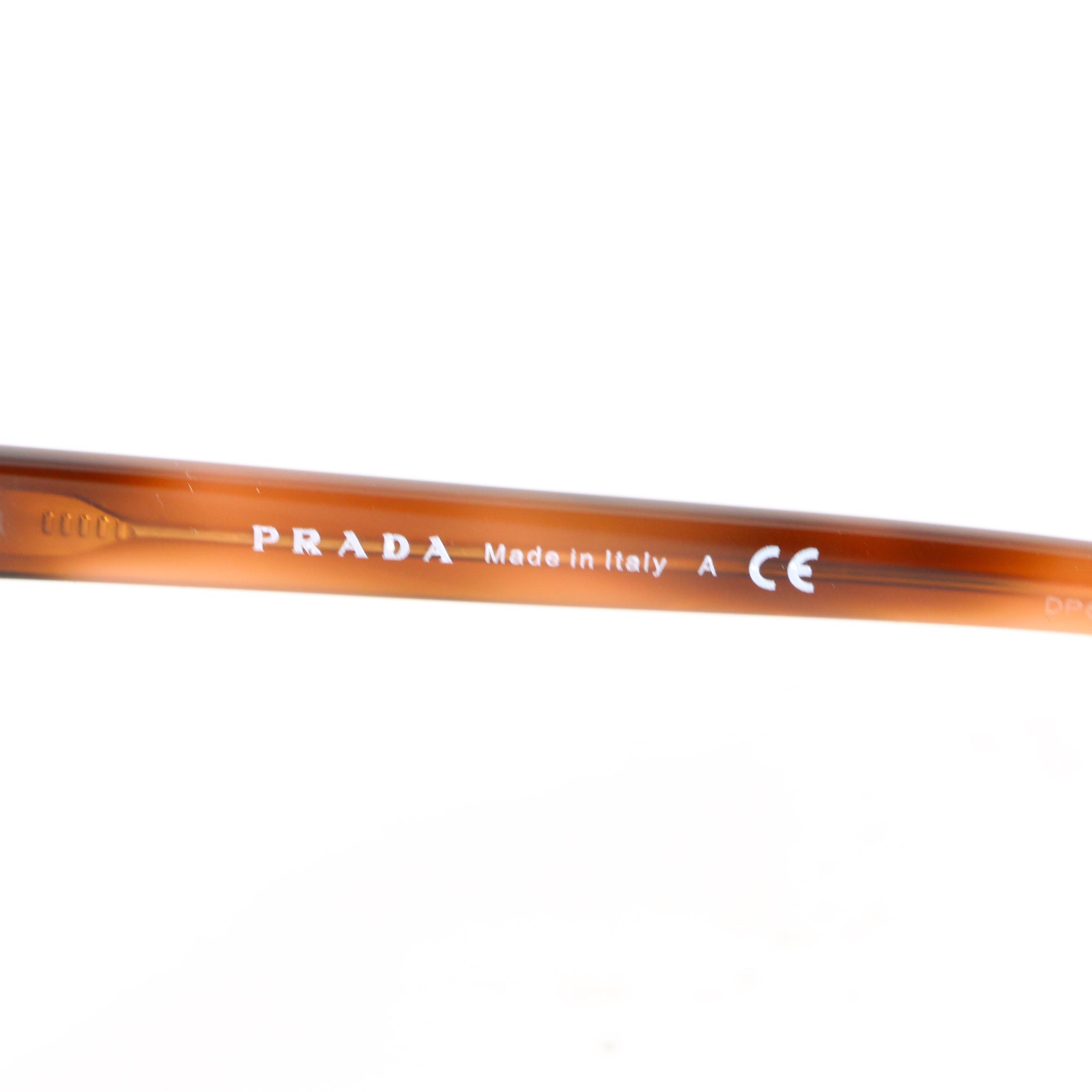 Prada SPR56T Horn-Rimmed Sunglasses in Beige with Case