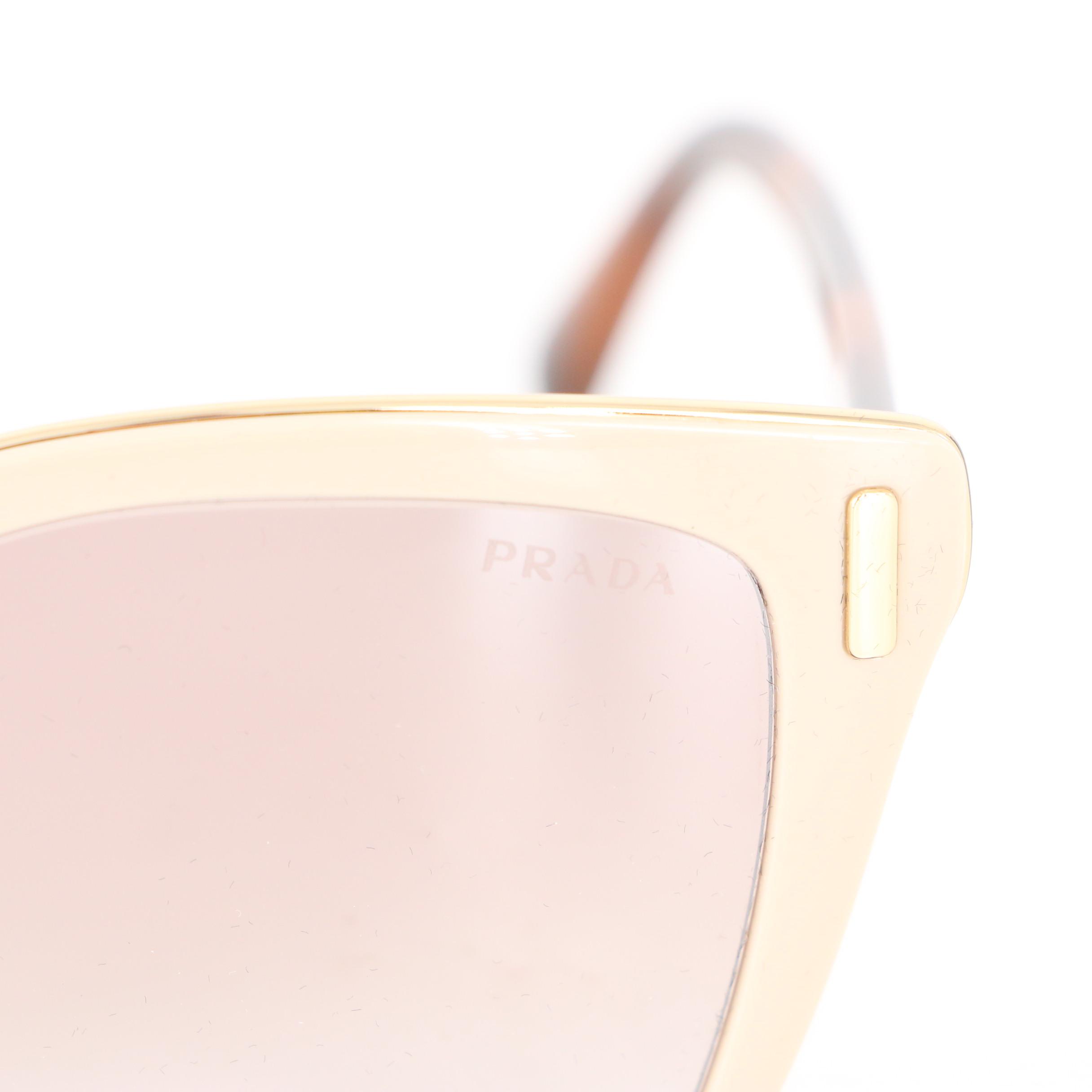 Prada SPR56T Horn-Rimmed Sunglasses in Beige with Case