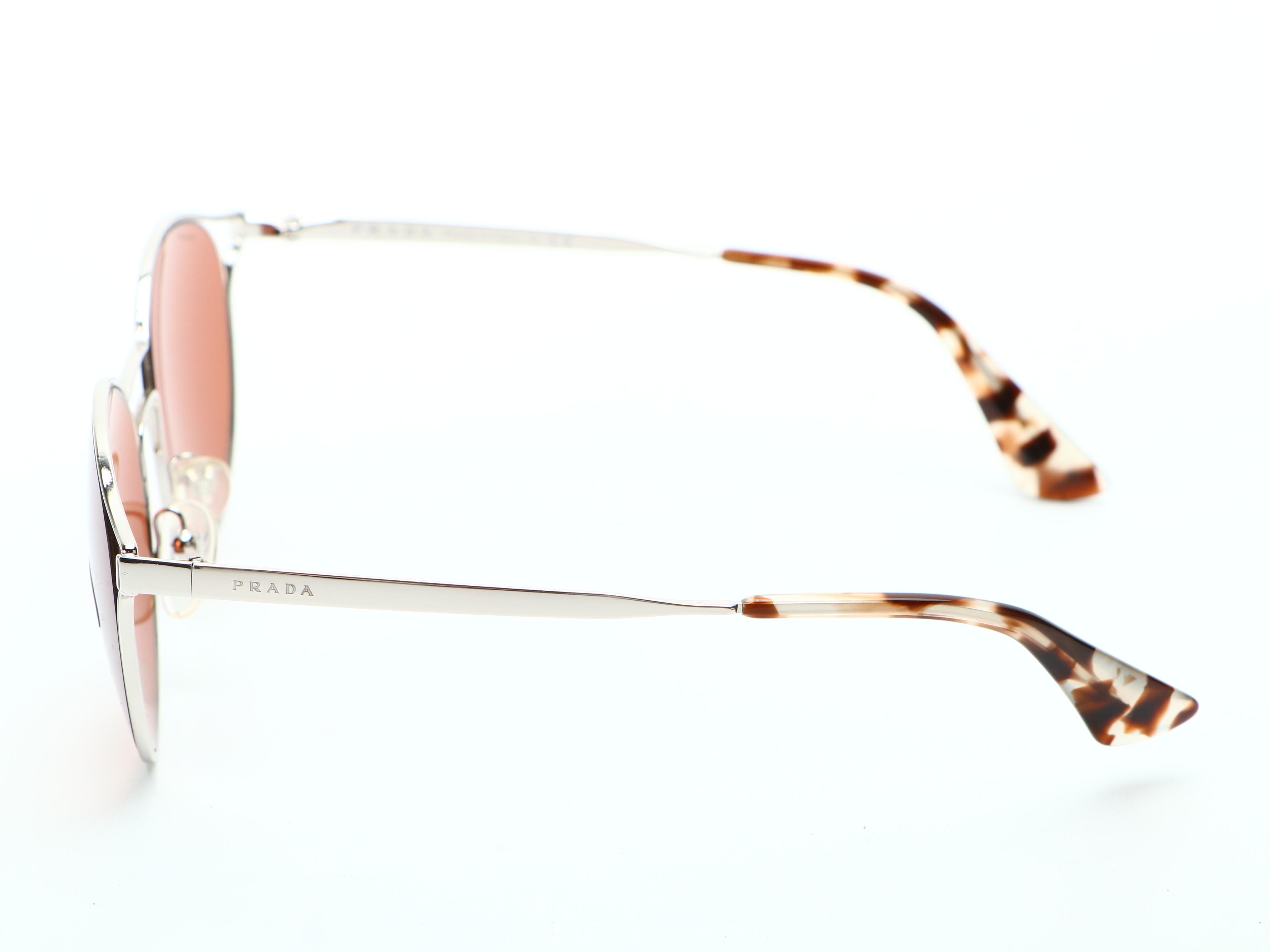 Prada SPR62S Silver Tone Sunglasses with Case and Box