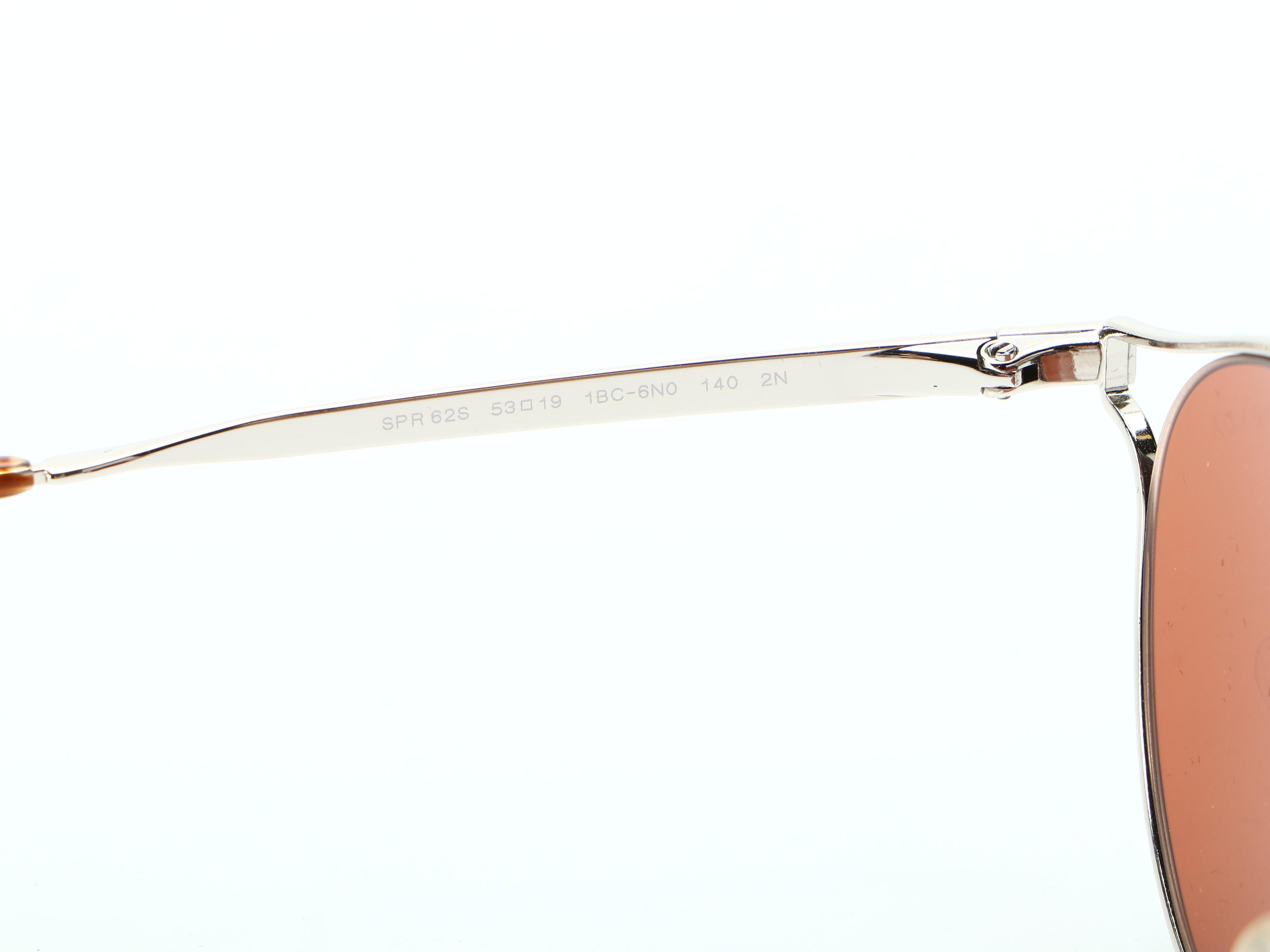 Prada SPR62S Silver Tone Sunglasses with Case and Box