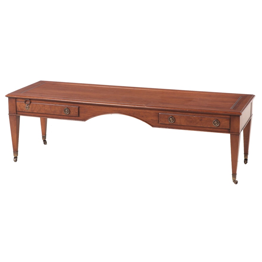 Hekman Neoclassical Style Hardwood and Burl-Veneered Coffee Table