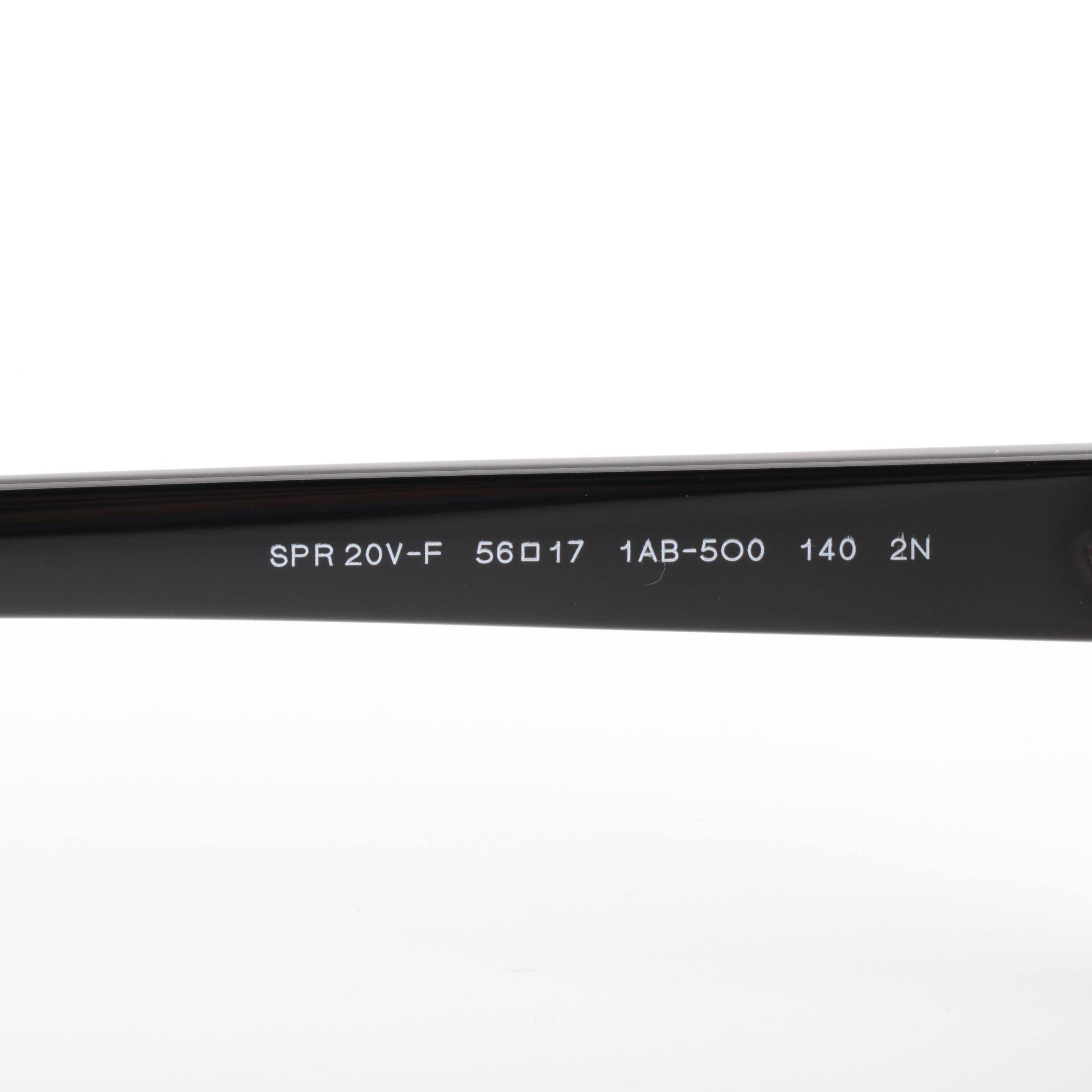 Prada SPR 20V-F Geometric Oval Sunglasses in Black Acetate