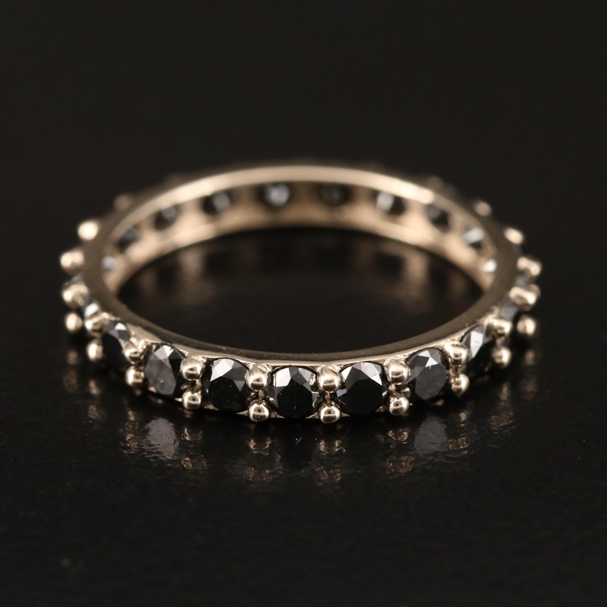 14K 1.26 CTW  Stackable Black Diamond Eternity Band