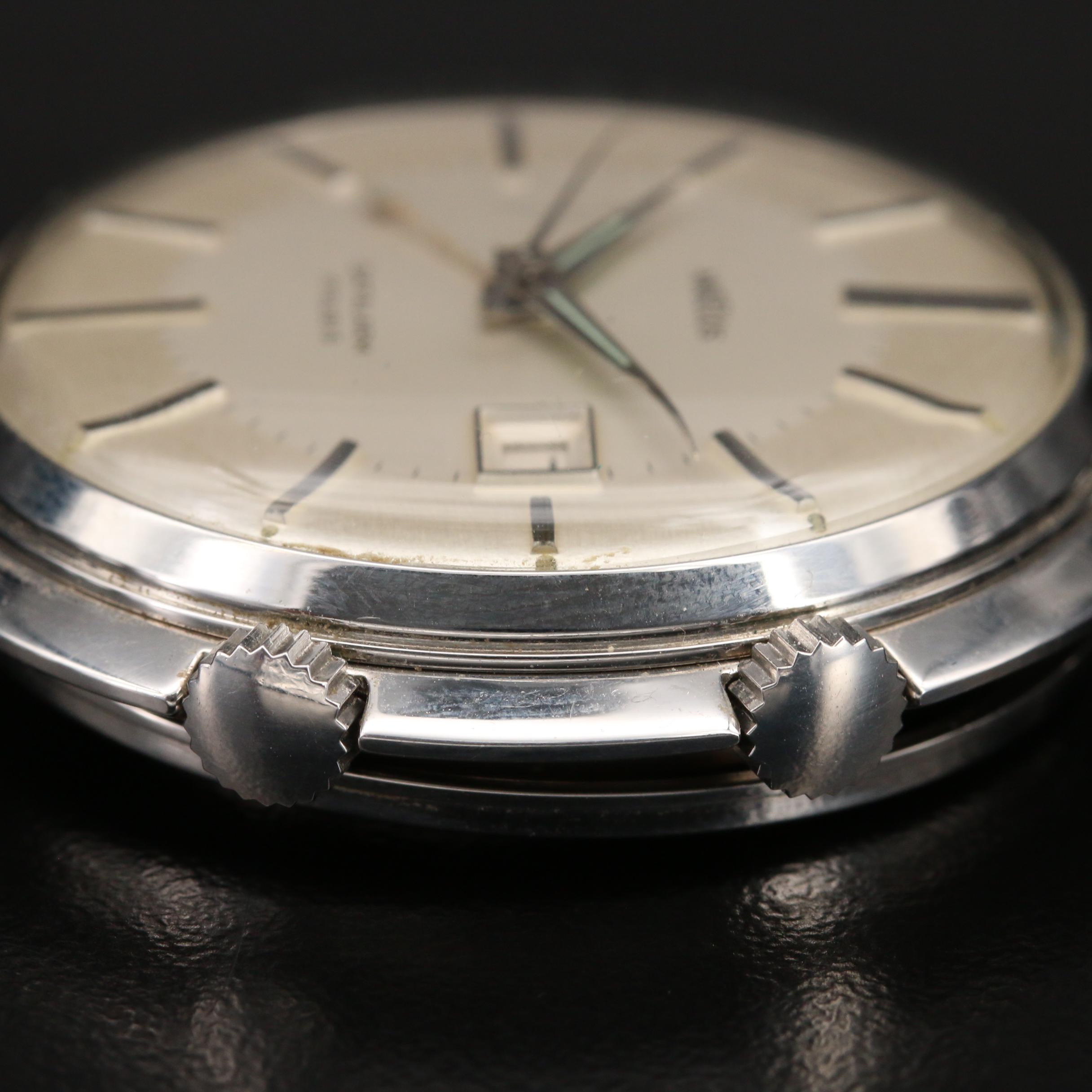 Swiss Angelus Datalarm Stainless Steel Pocket Watch