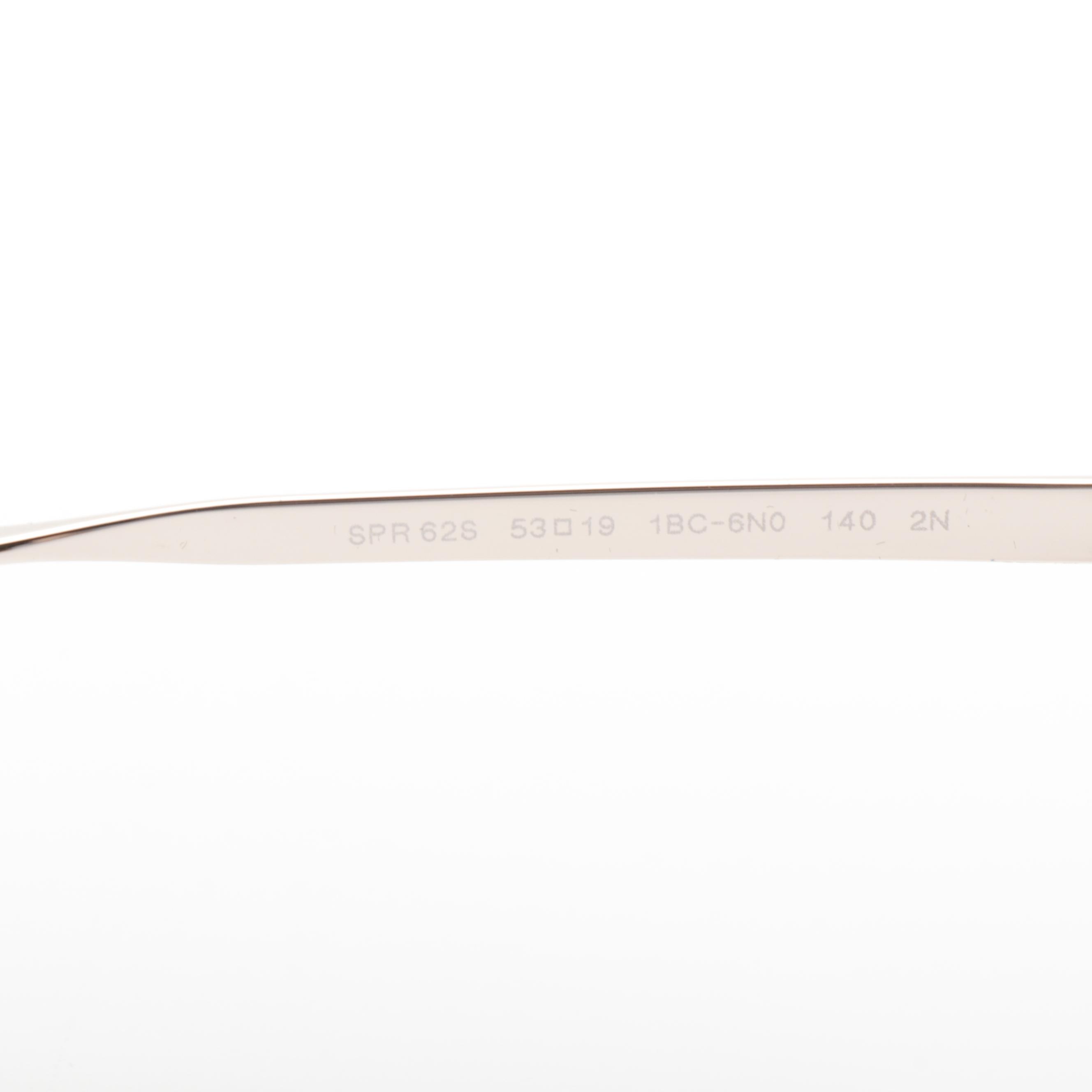 Prada SPR62S Silver Tone Sunglasses with Case and Box