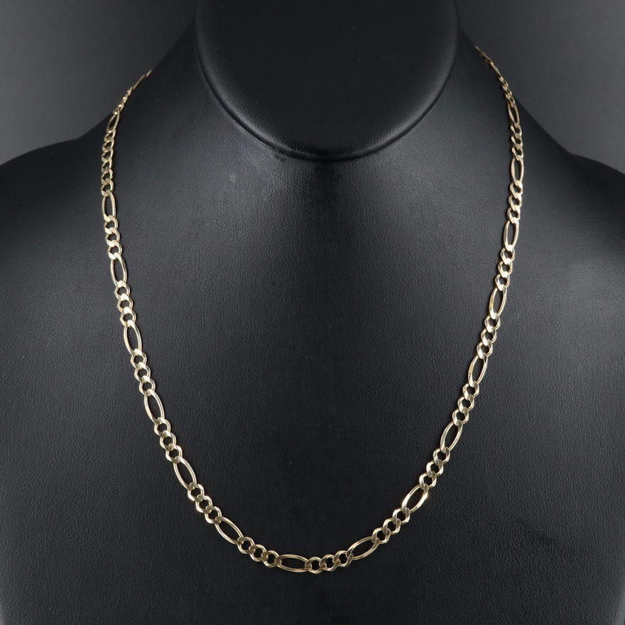 10K Figaro Chain Necklace