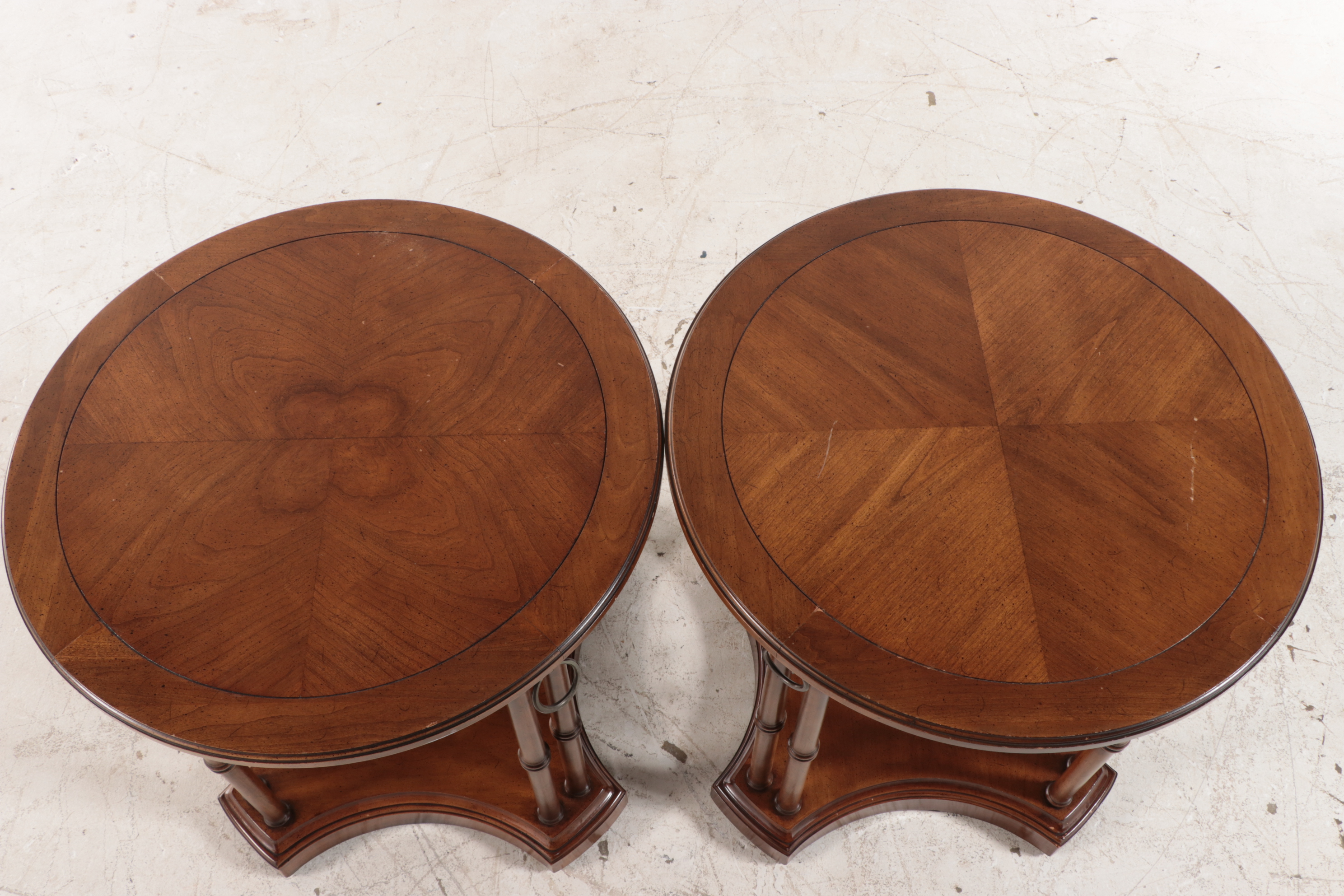 Pair of Brandt Regency Style Cherrywood Side Tables, Mid to Late 20th Century
