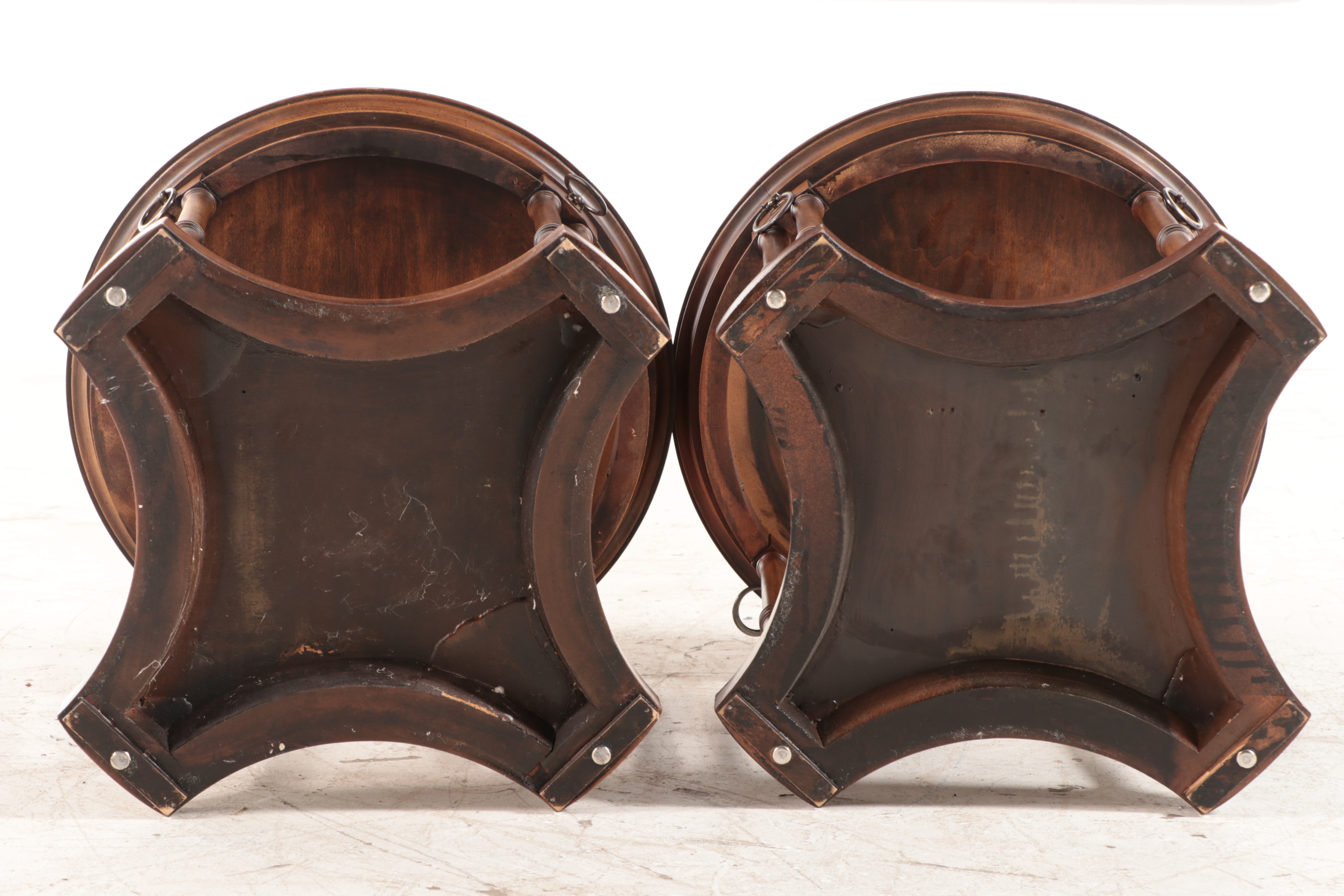 Pair of Brandt Regency Style Cherrywood Side Tables, Mid to Late 20th Century