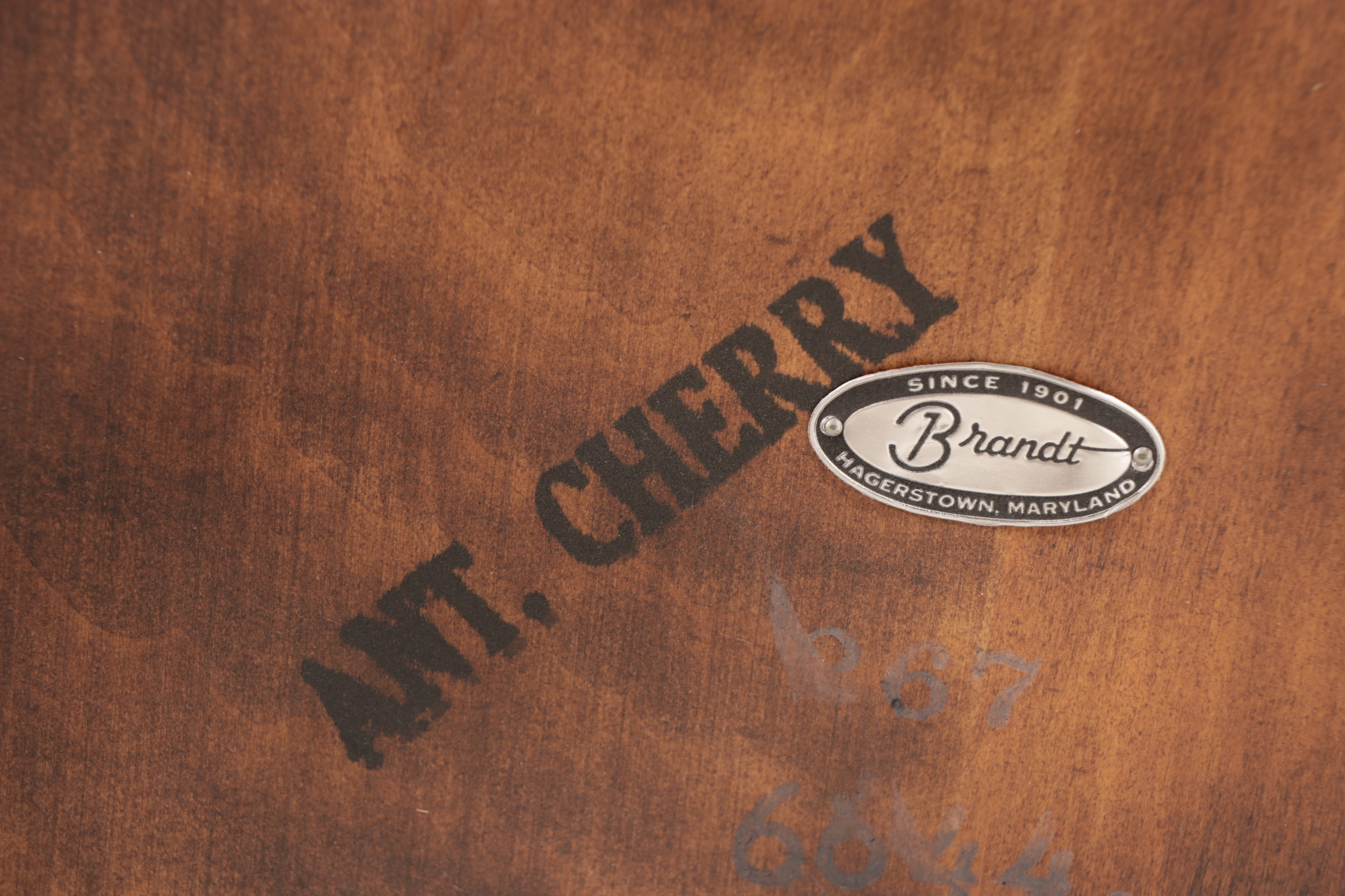 Pair of Brandt Regency Style Cherrywood Side Tables, Mid to Late 20th Century