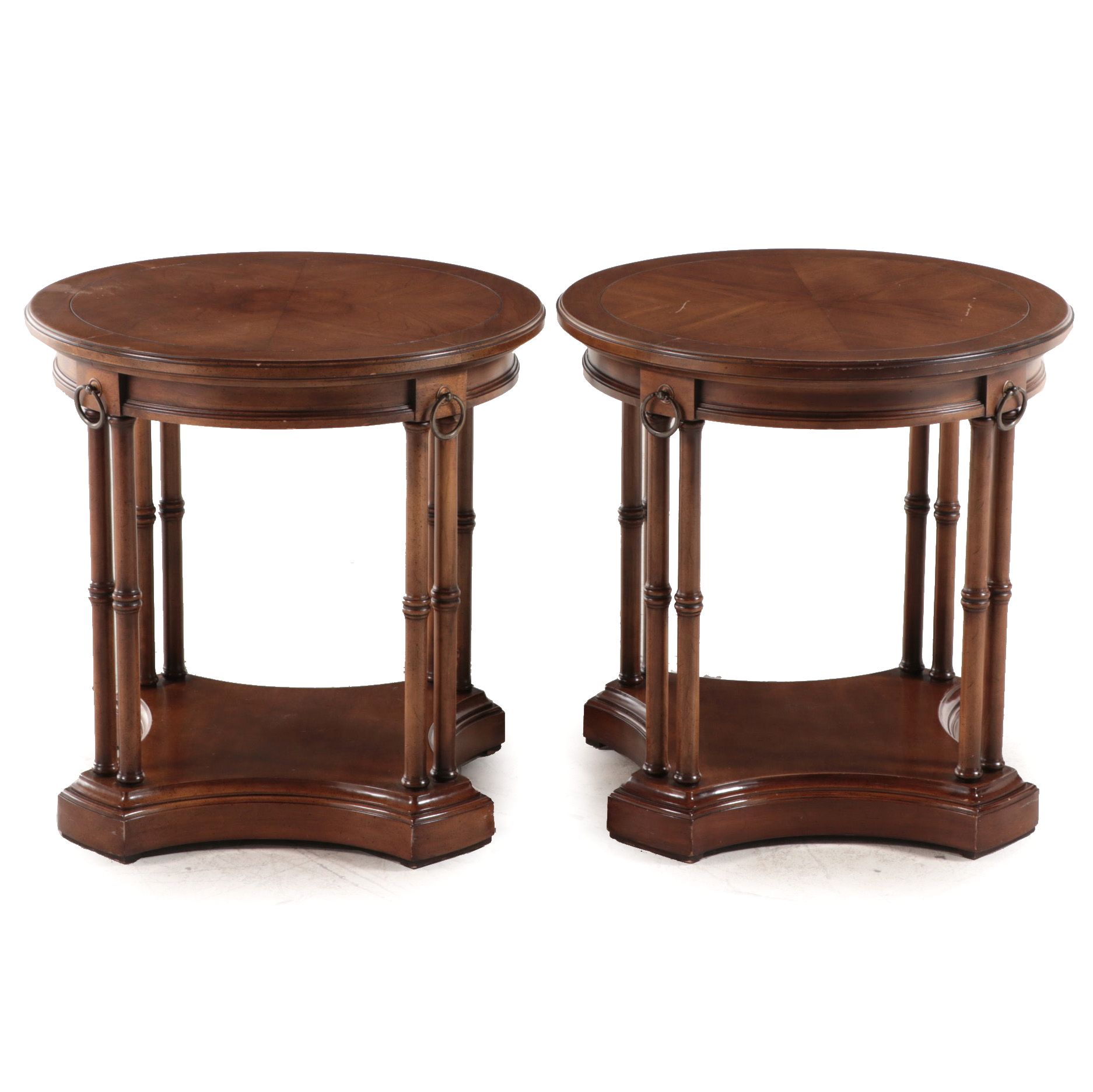 Pair of Brandt Regency Style Cherrywood Side Tables, Mid to Late 20th Century