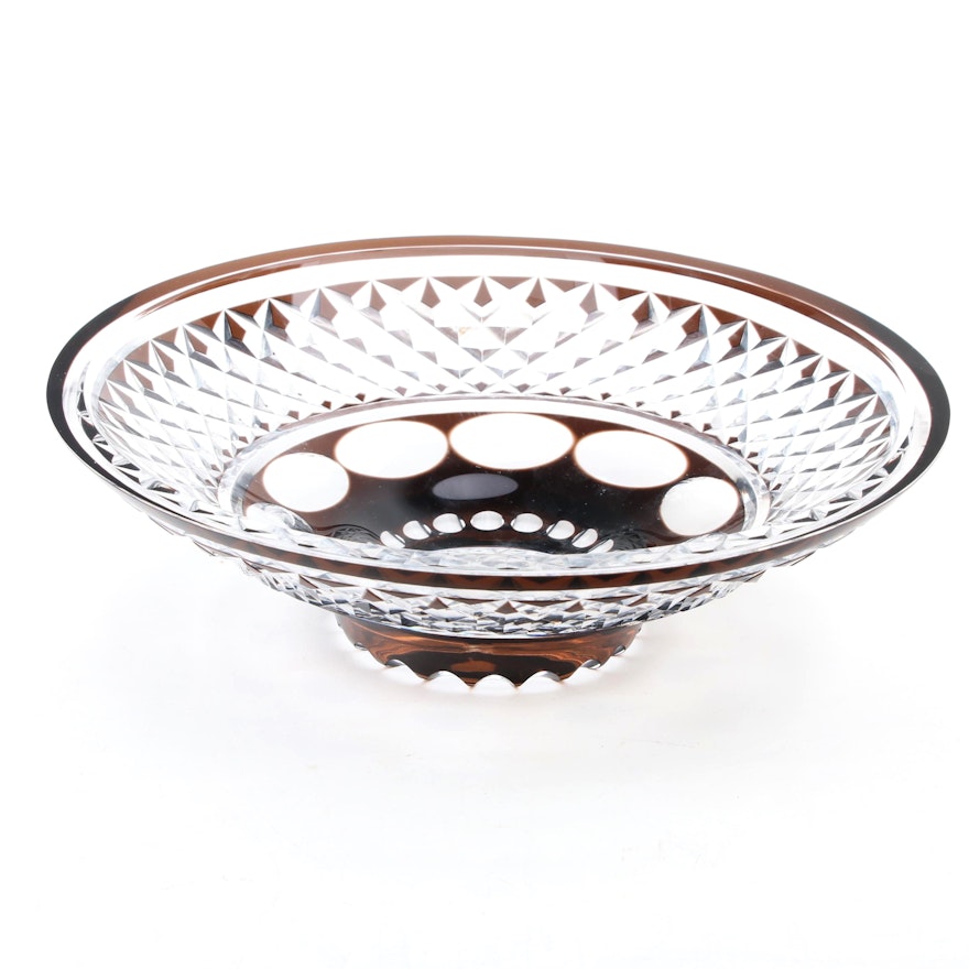 Bohemian Style Brown Cut to Clear Crystal Bowl