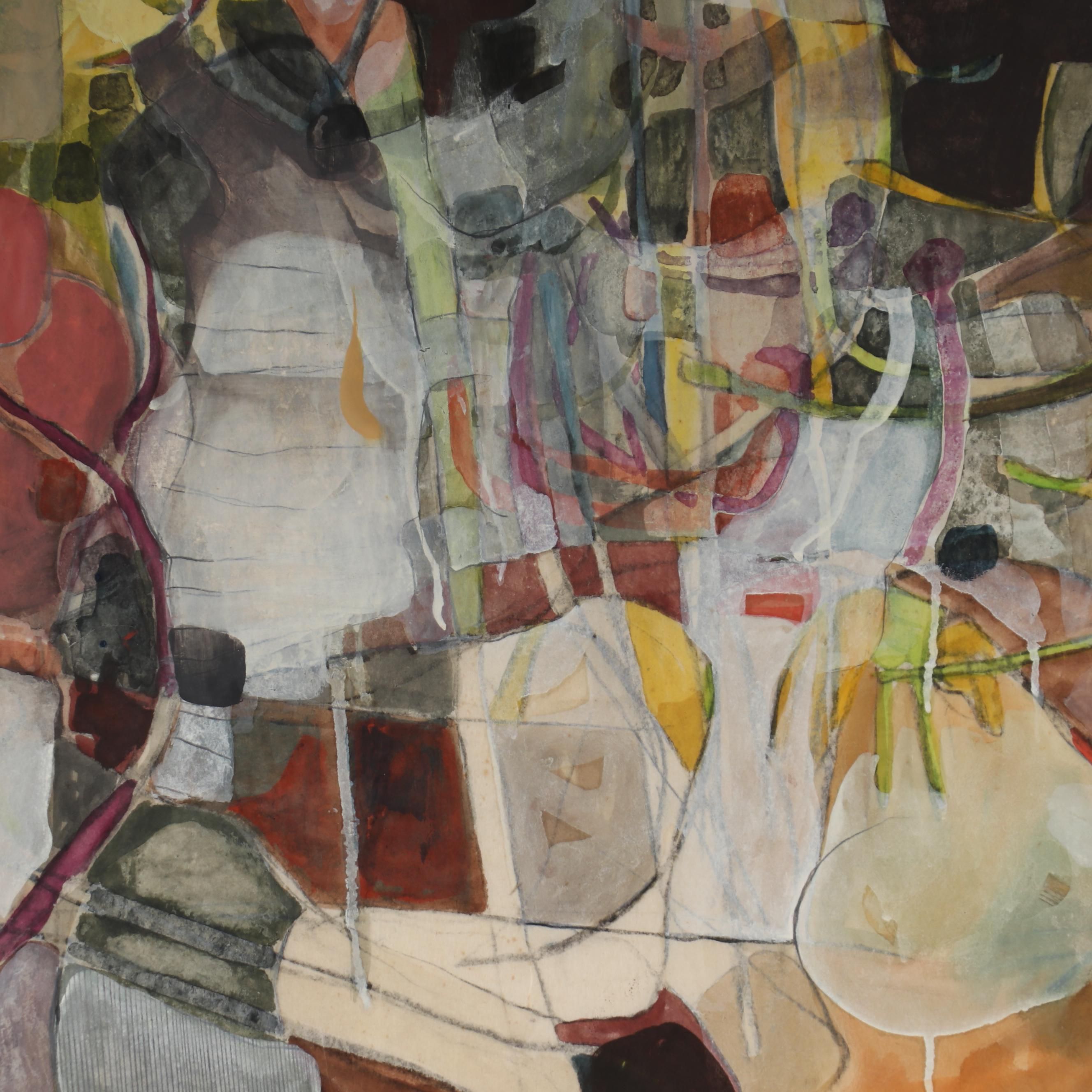 Walter Sorge Abstract Watercolor Painting, Late 20th Century