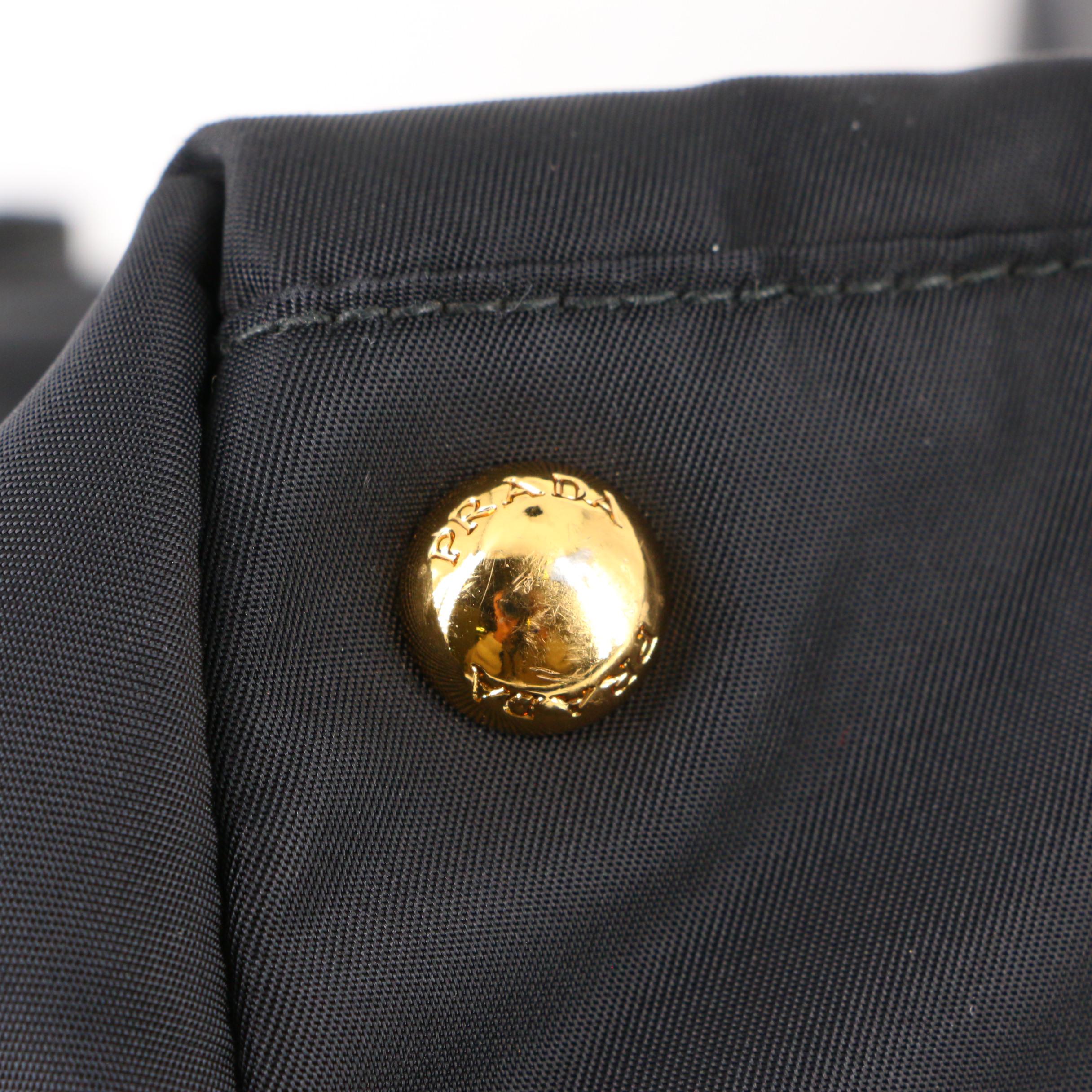 Prada Handbag in Black Nylon Tessuto and Saffiano Leather