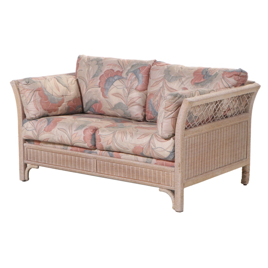 Henry Link Wicker Loveseat, Late 20th Century