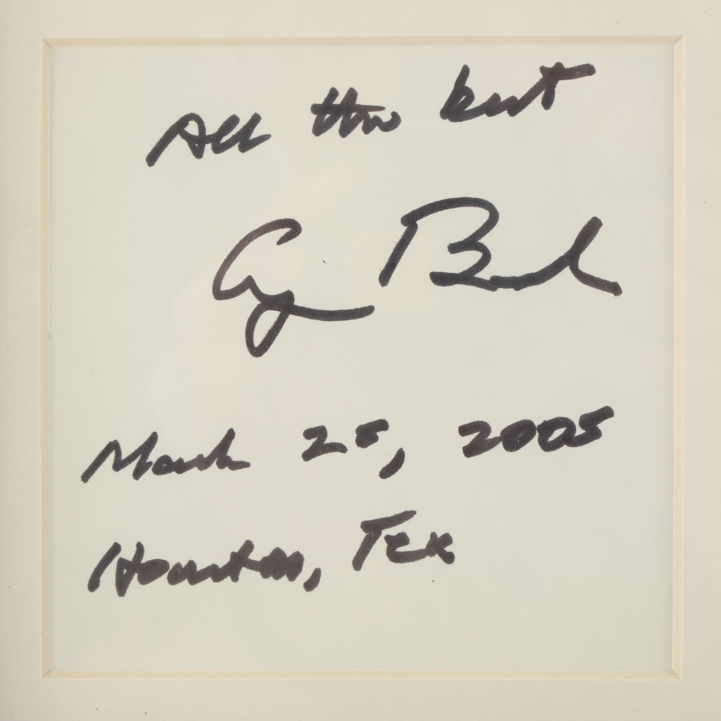 Former President George H. W. Bush Signature Cut and Portrait Photo Print, 2005