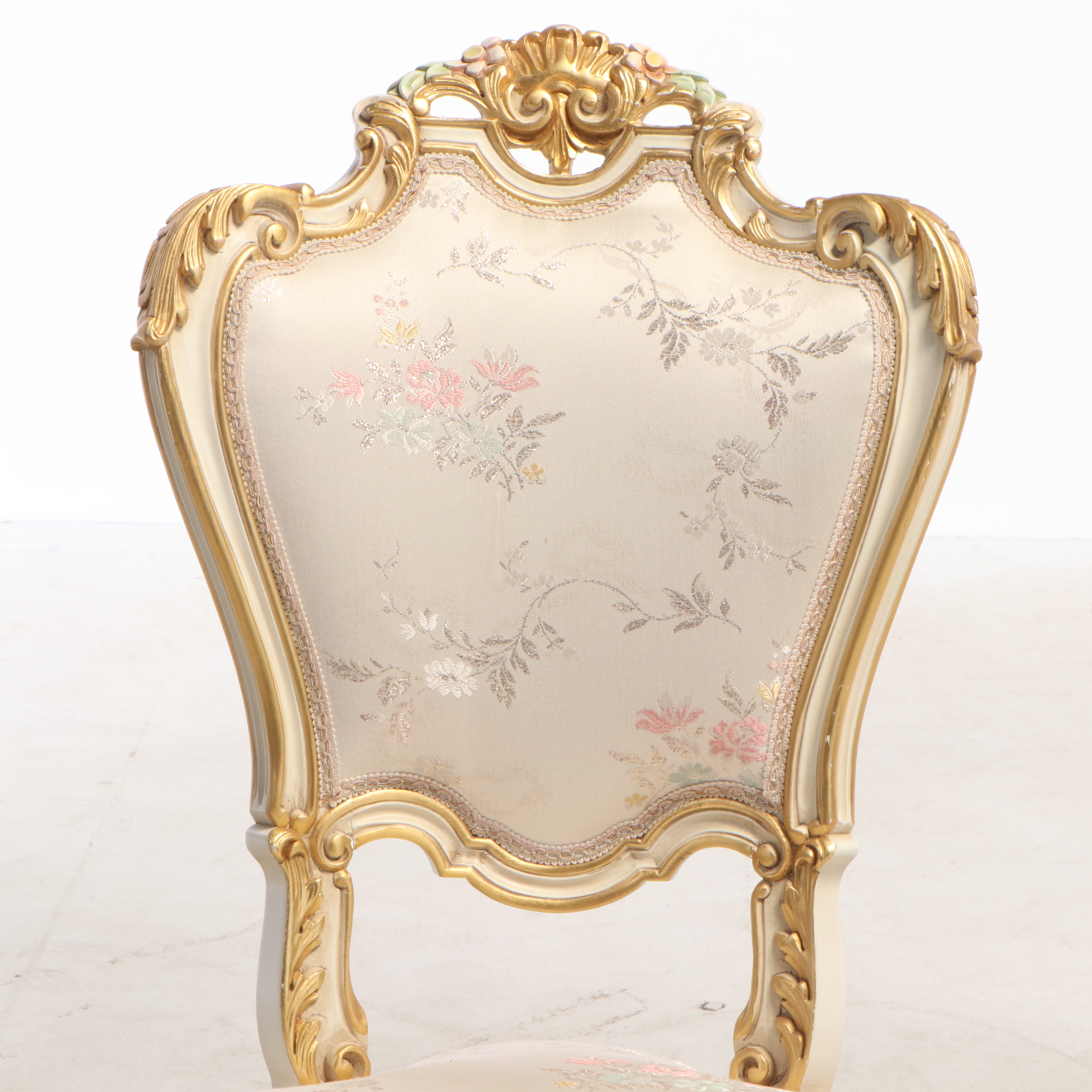 Meroni Francesco e Figli Rococo Style Paint-Decorated Nine-Piece Dining Set