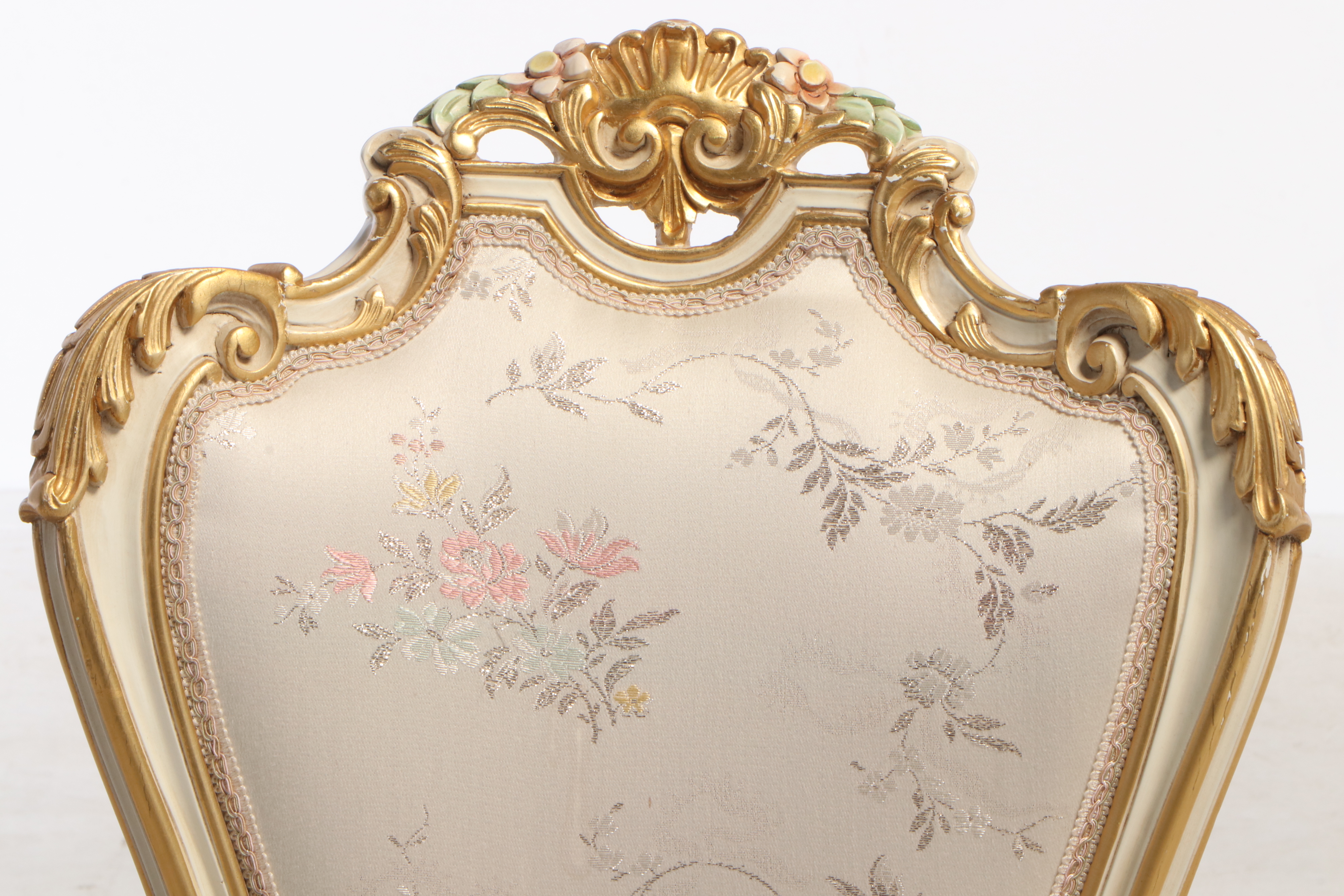 Meroni Francesco e Figli Rococo Style Paint-Decorated Nine-Piece Dining Set