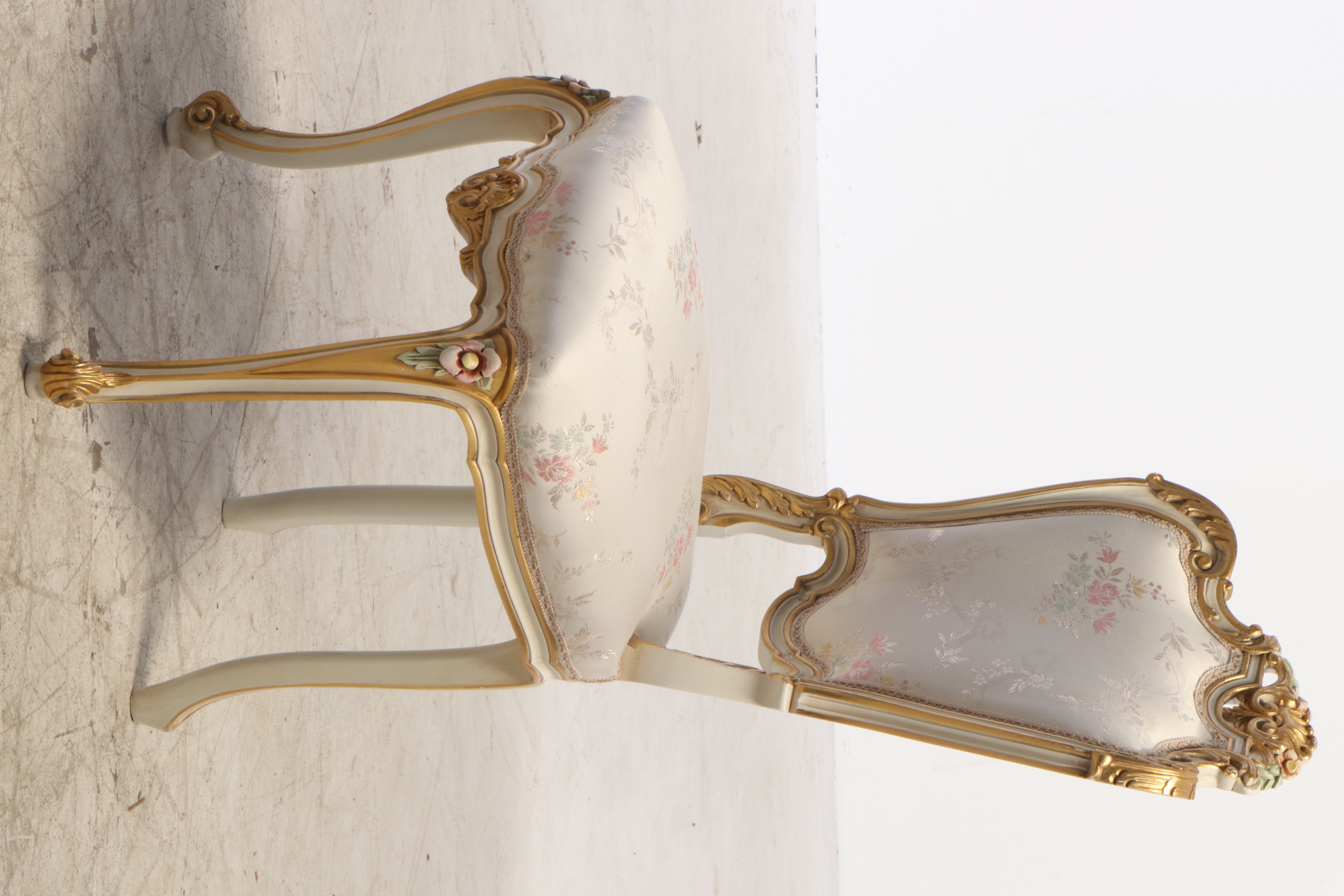 Meroni Francesco e Figli Rococo Style Paint-Decorated Nine-Piece Dining Set