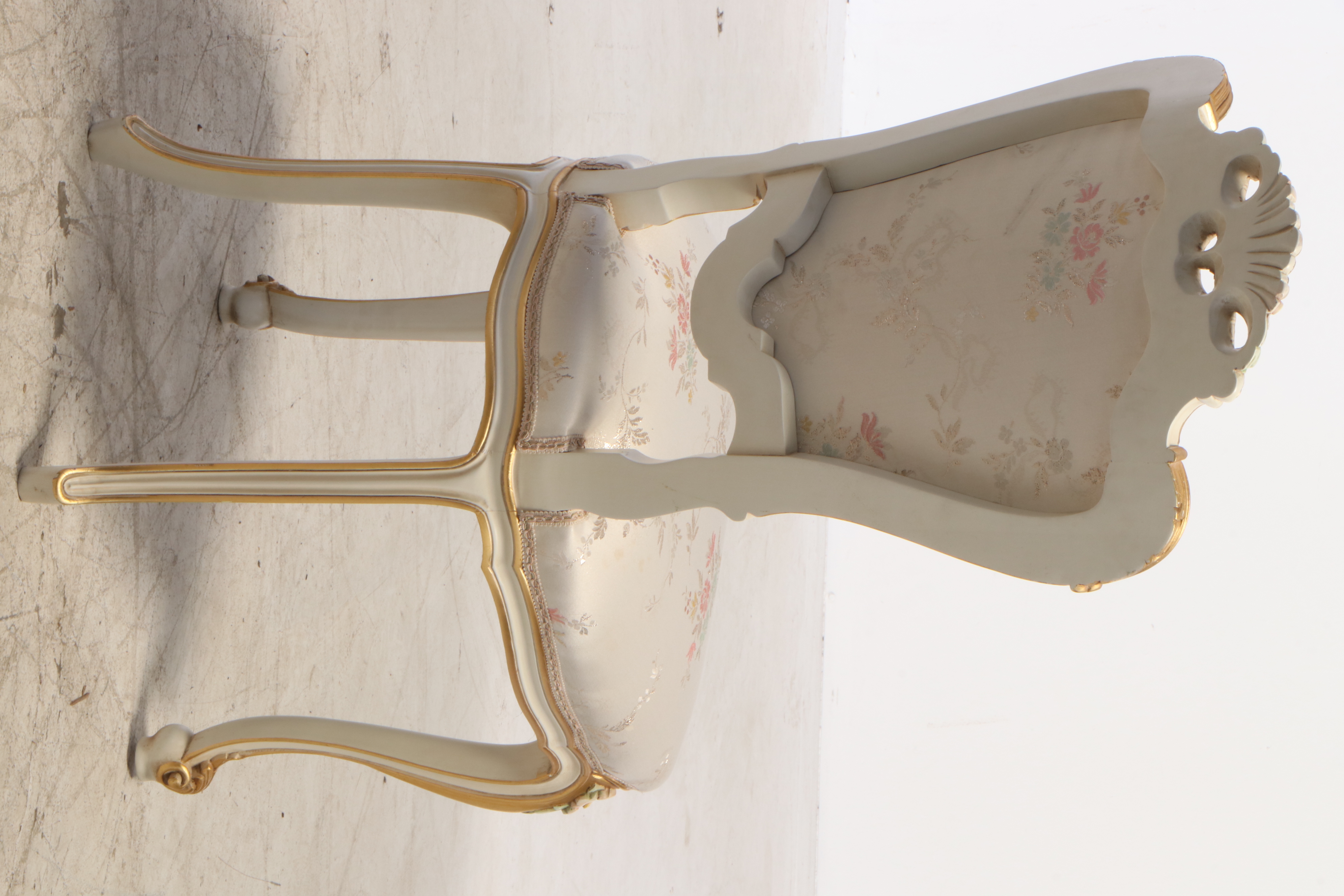 Meroni Francesco e Figli Rococo Style Paint-Decorated Nine-Piece Dining Set