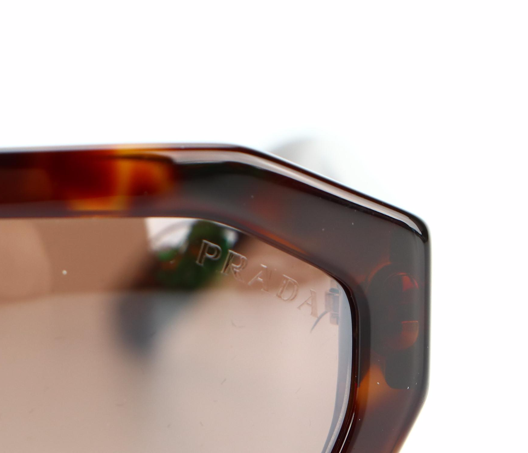 Prada SPR03V-F Geometric Sunglasses in Tortoise with Case and Box