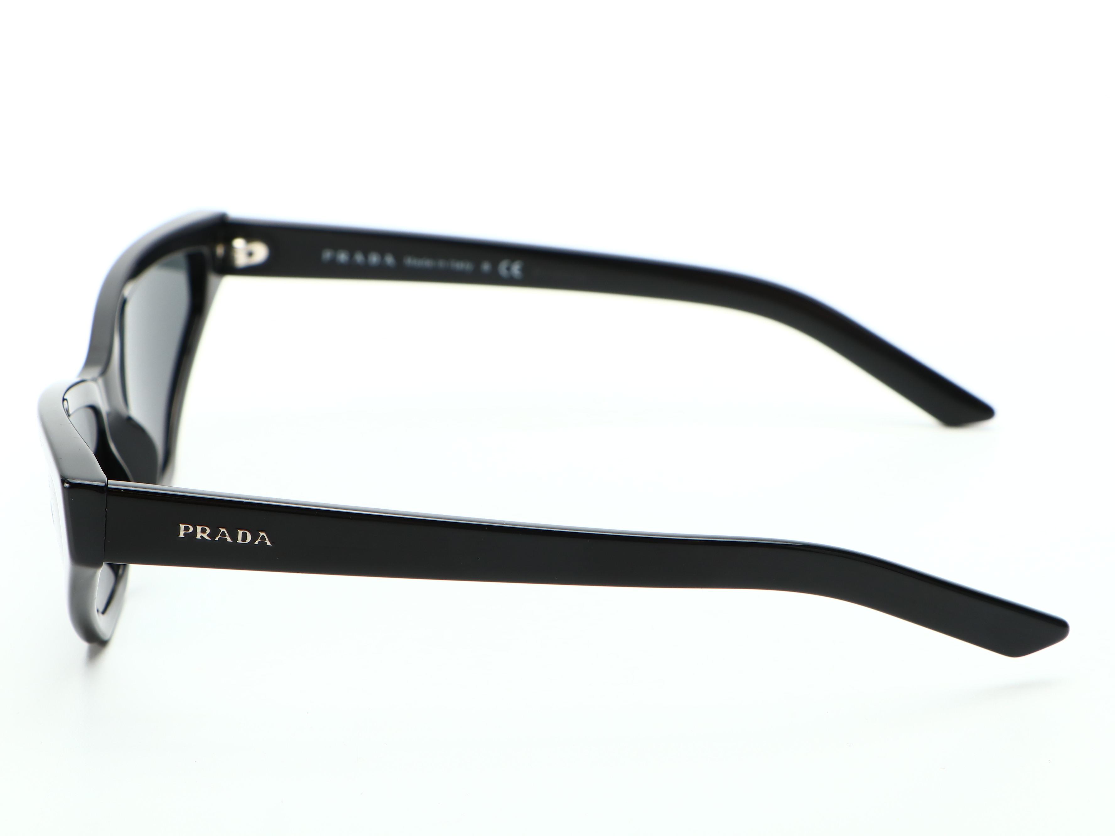 Prada SPR12V Geometric Cat Eye Sunglasses in Black with Case