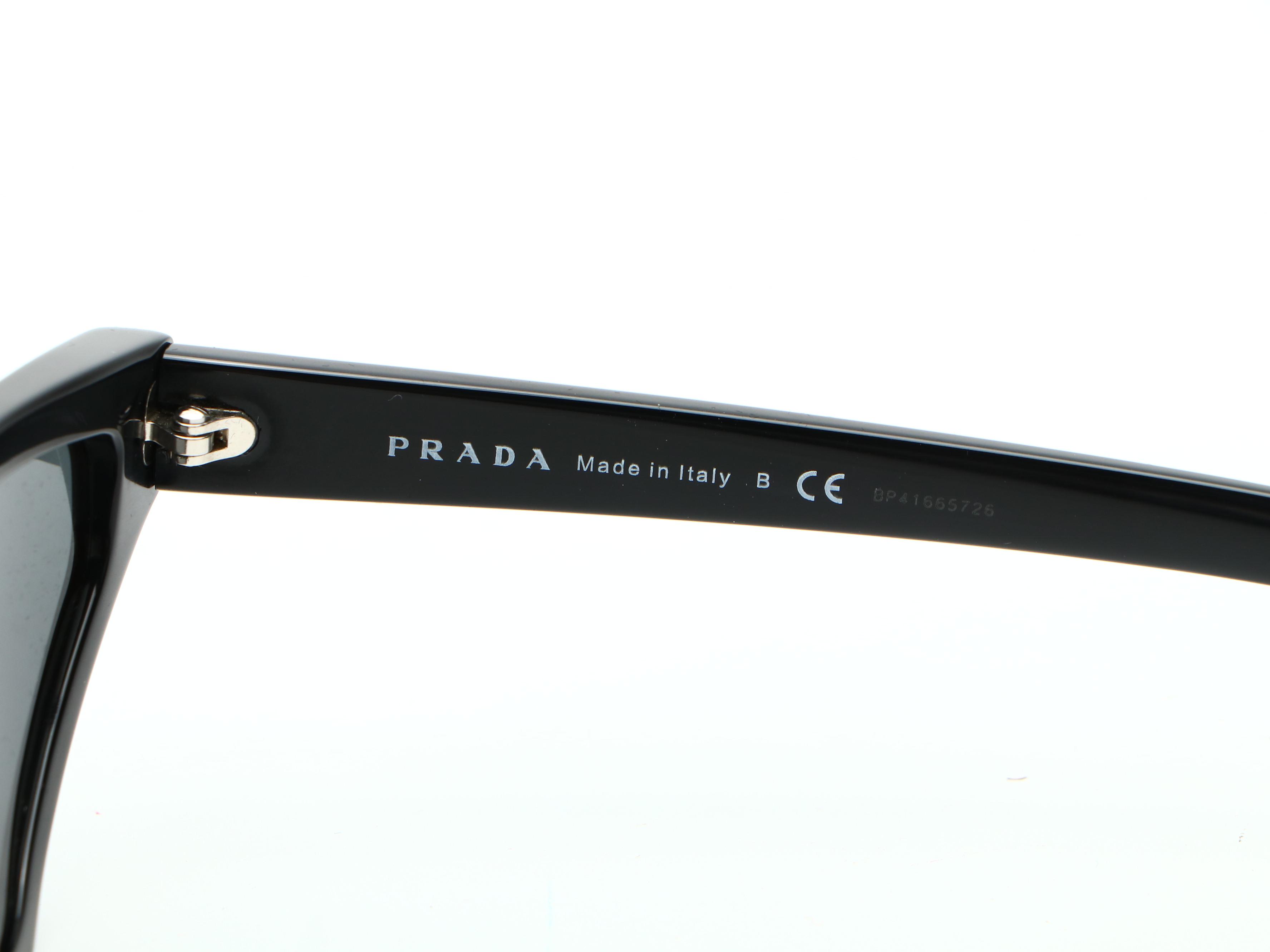 Prada SPR12V Geometric Cat Eye Sunglasses in Black with Case