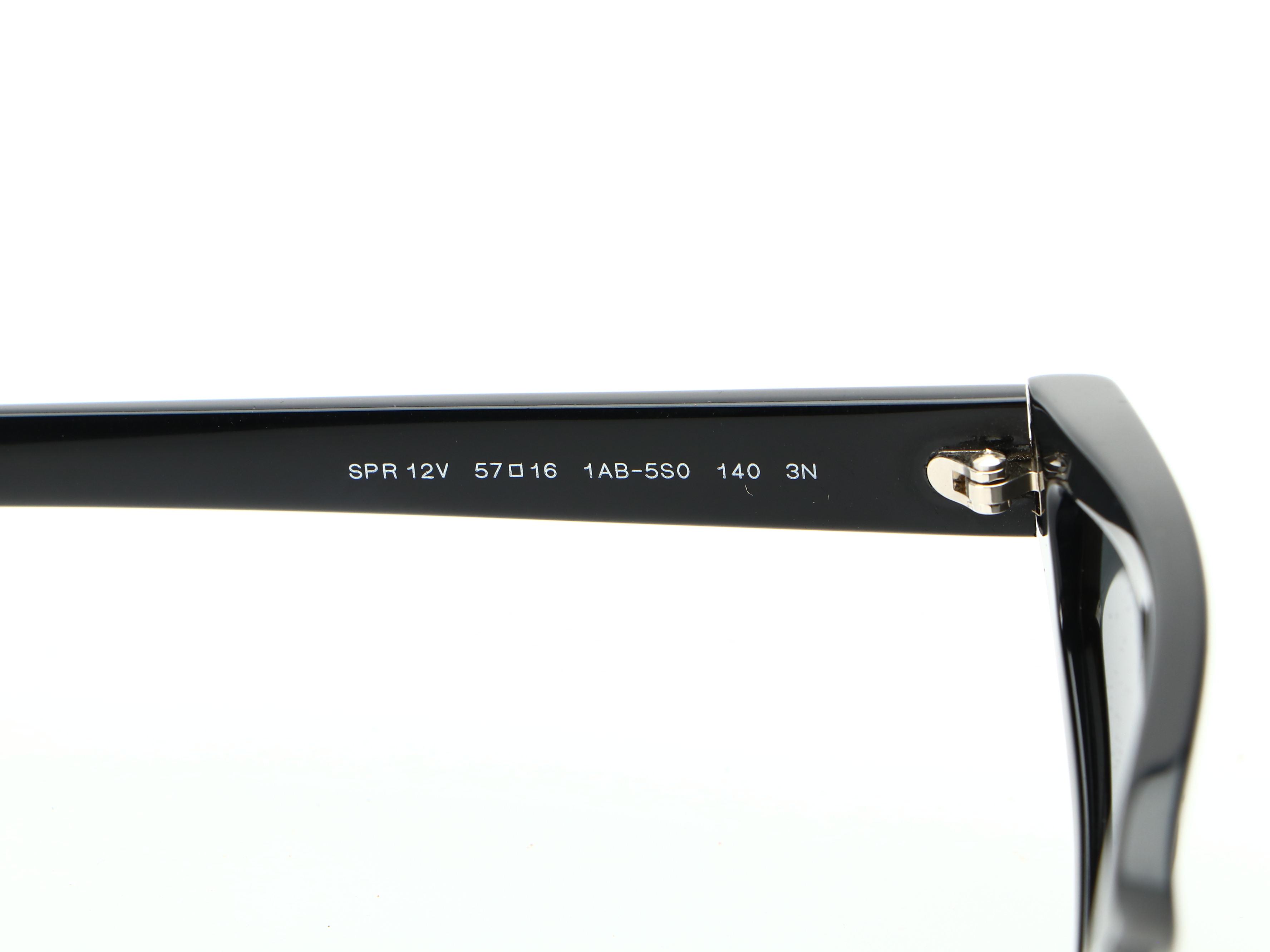 Prada SPR12V Geometric Cat Eye Sunglasses in Black with Case