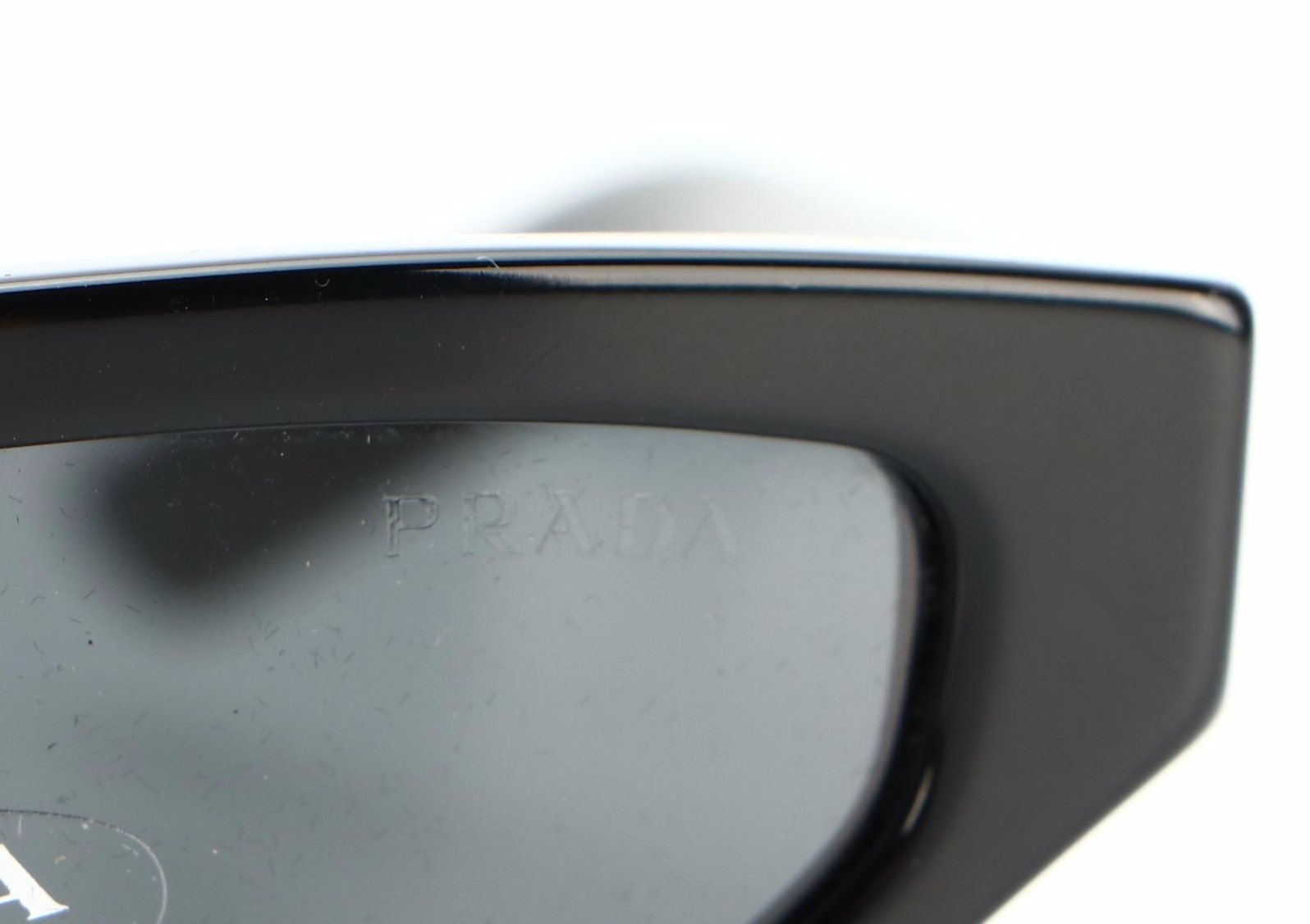 Prada SPR12V Geometric Cat Eye Sunglasses in Black with Case