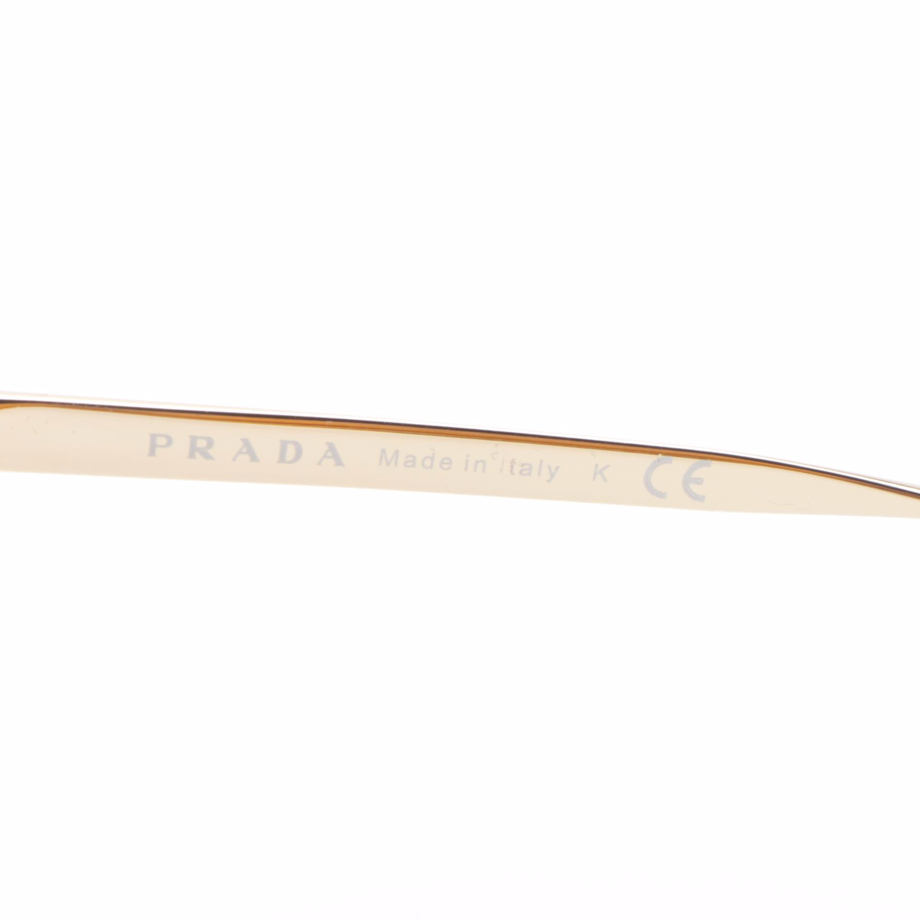 Prada SPR07U Modified Cat Eye Sunglasses in Gold with Case
