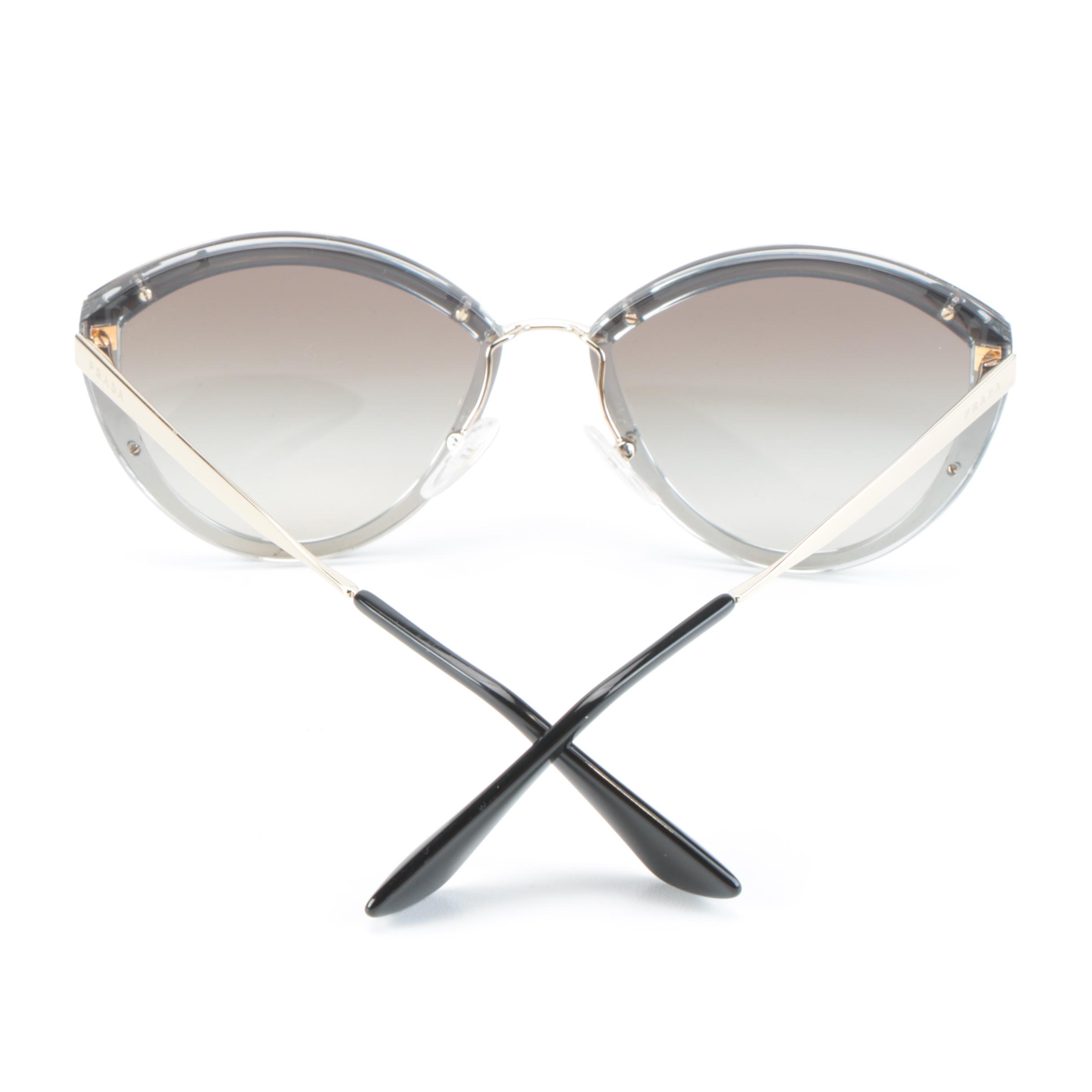 Prada SPR07U Modified Cat Eye Sunglasses with Case