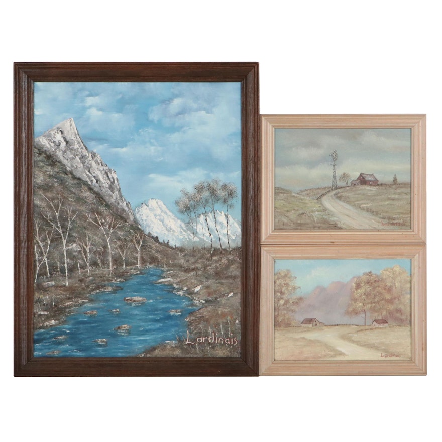 Jack Lardinais Landscape Oil Paintings, Circa 1985