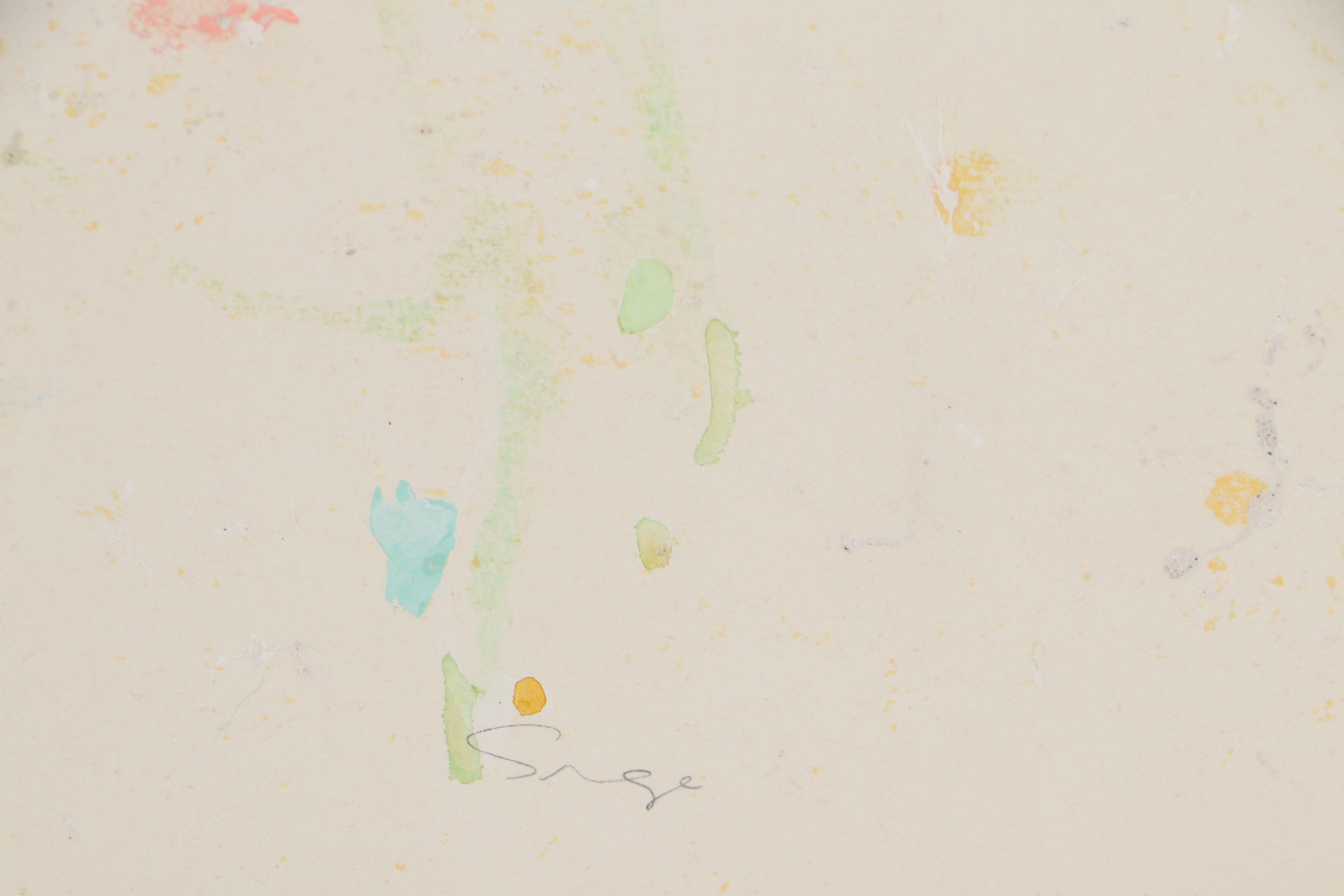 Walter Sorge Abstract Watercolor Painting, Late 20th Century