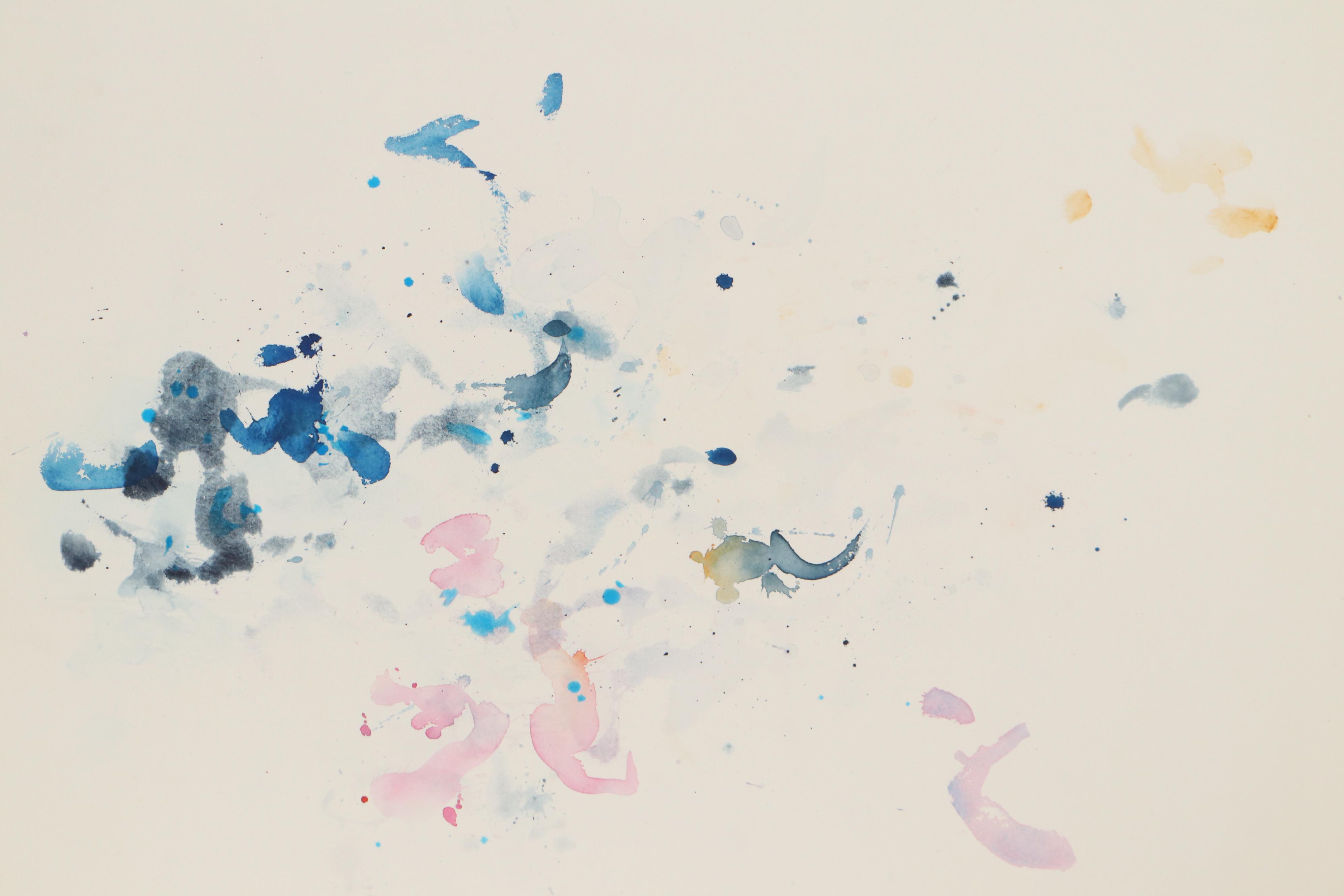 Walter Sorge Abstract Watercolor Painting, Late 20th Century