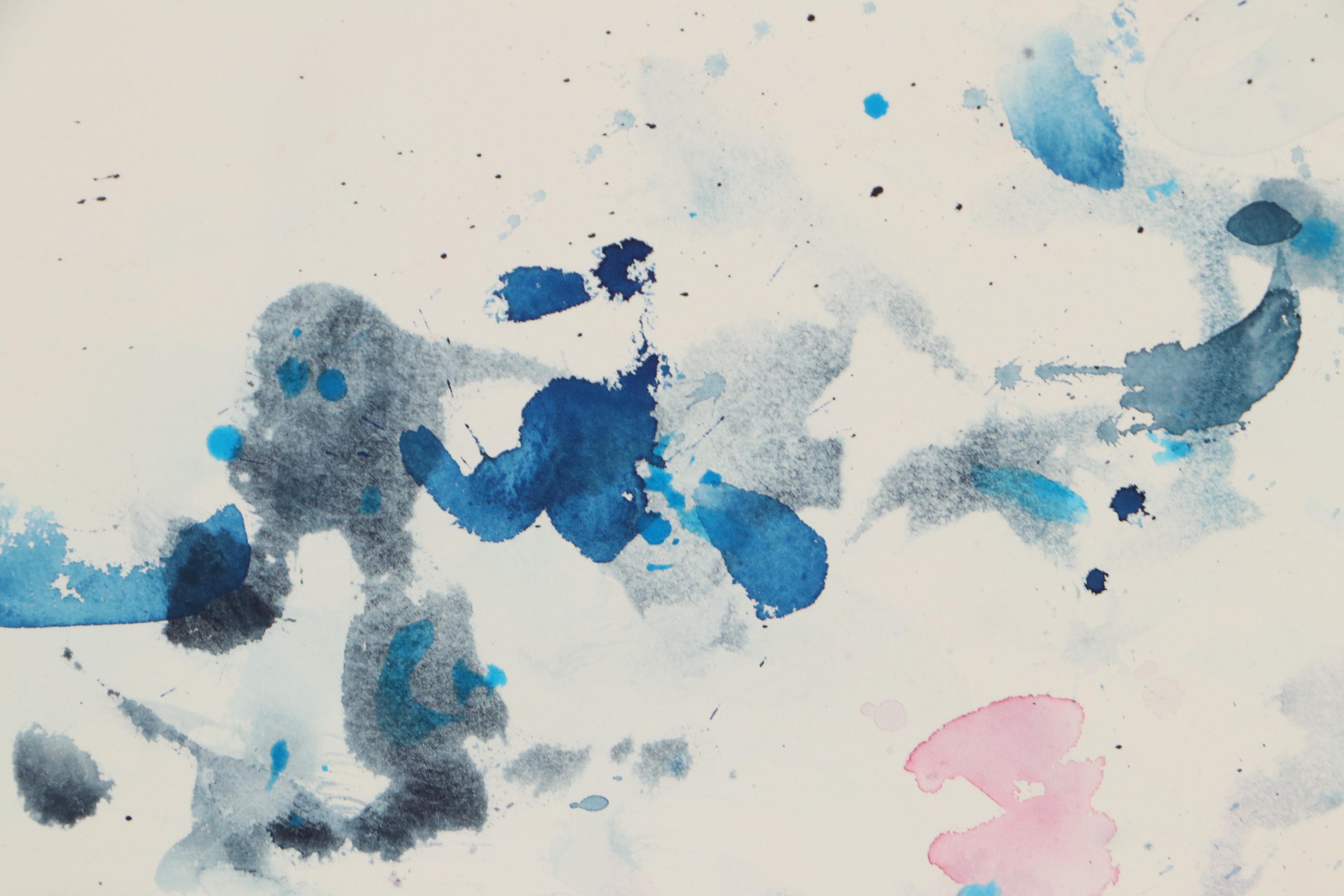 Walter Sorge Abstract Watercolor Painting, Late 20th Century