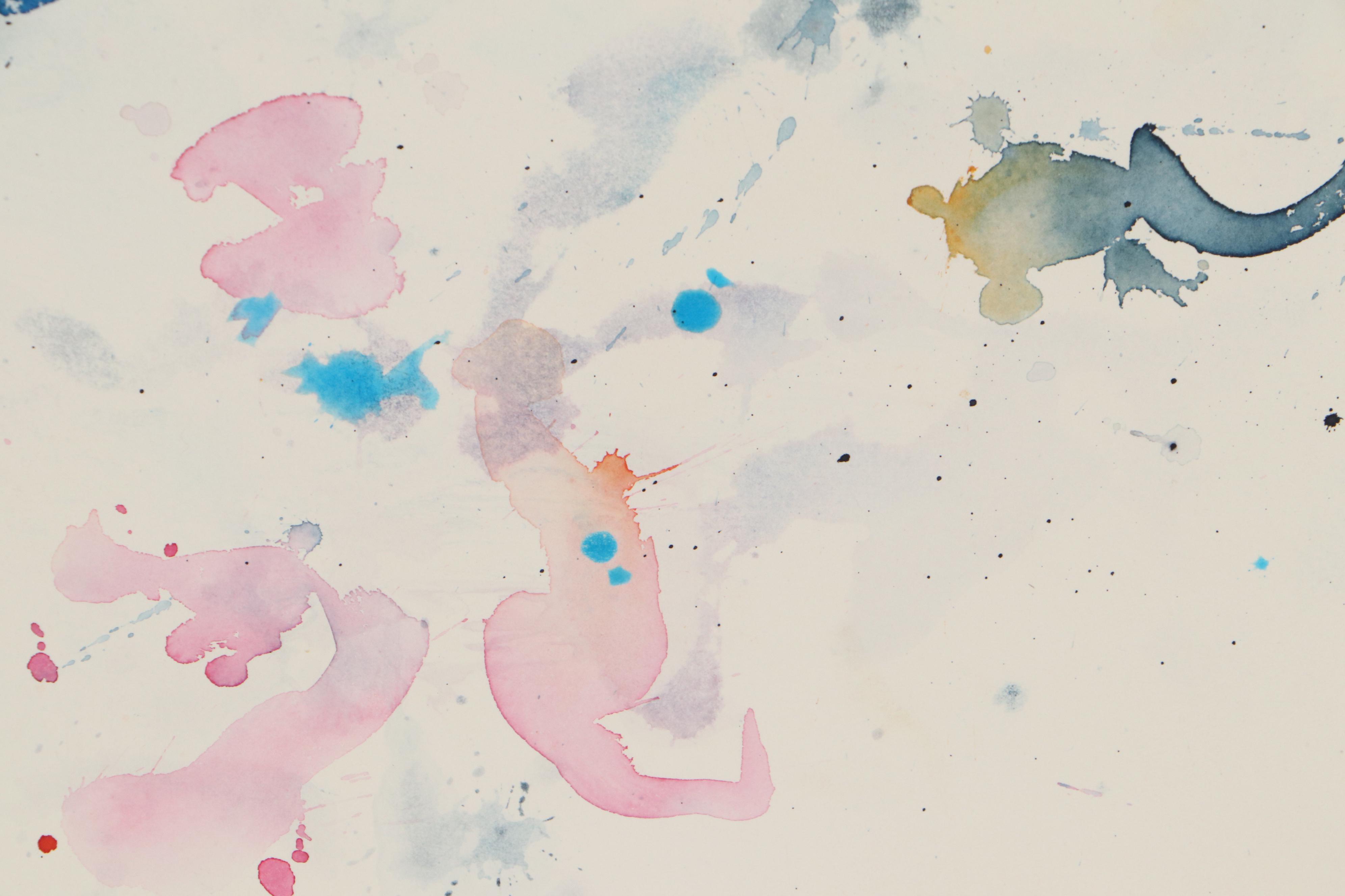 Walter Sorge Abstract Watercolor Painting, Late 20th Century