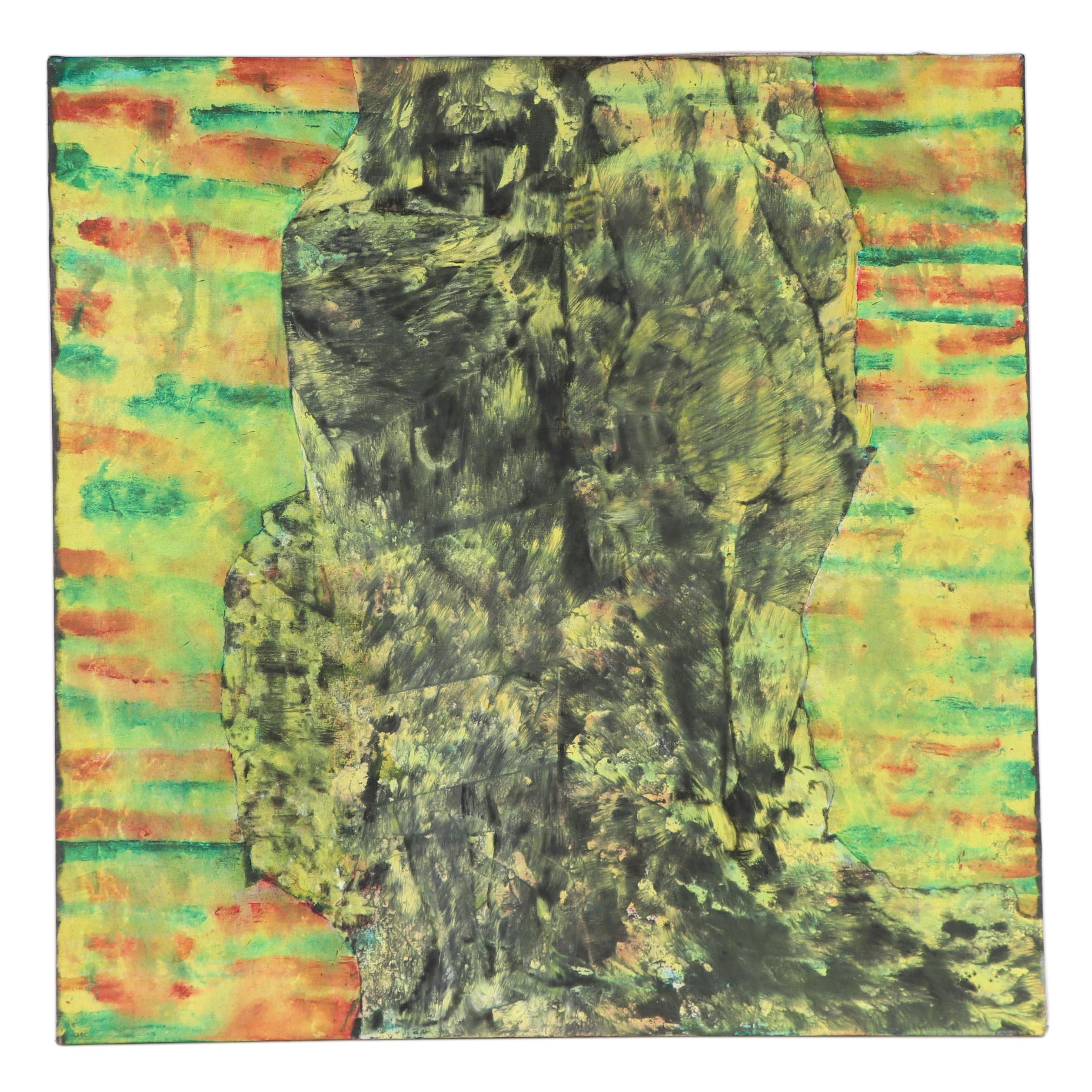 Don Stacy Acrylic Painting of Embracing Figures, 1980s