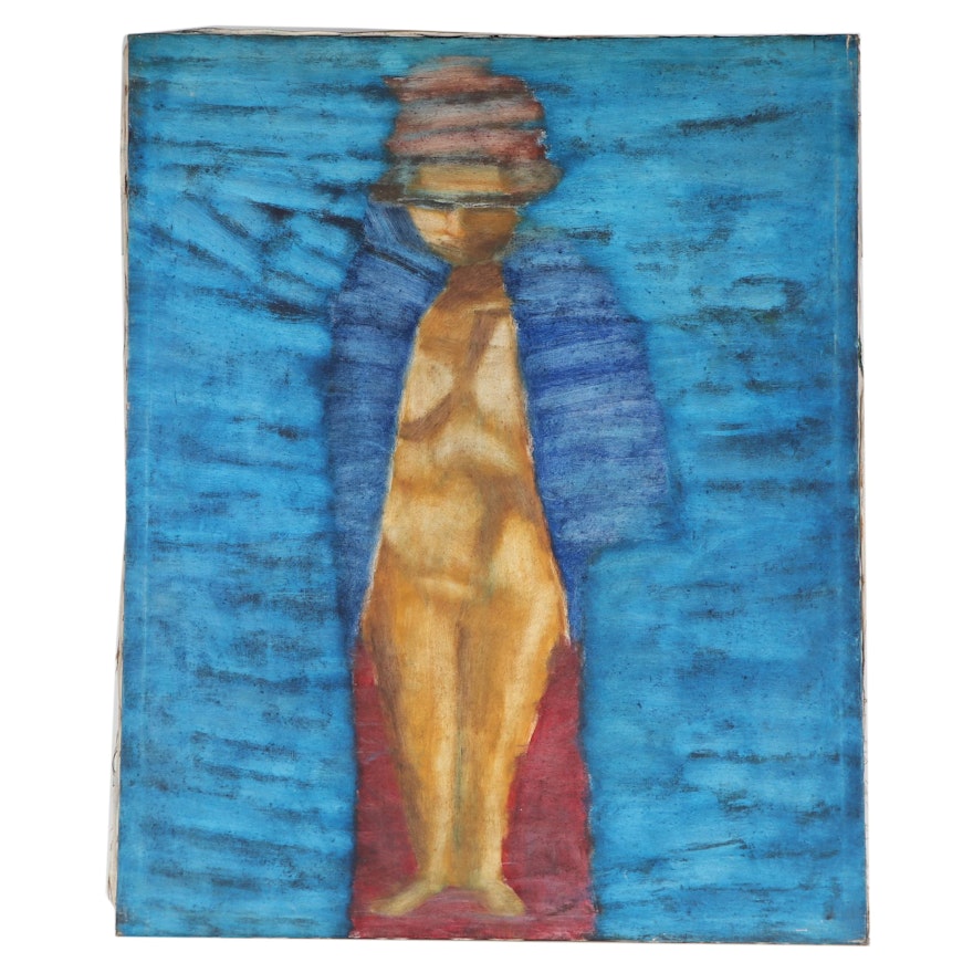 Don Stacy Oil Painting of Standing Figure, Late 20th Century