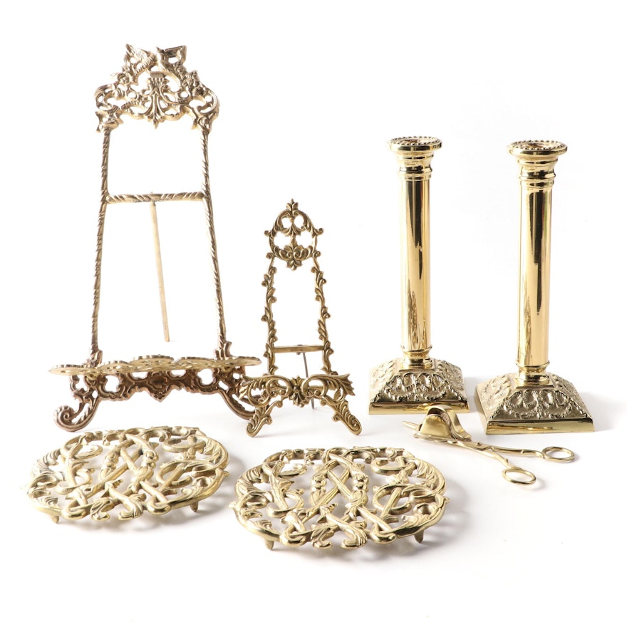 Virginia Metalcrafters "Mount Vernon" Brass Candlesticks and Other Décor