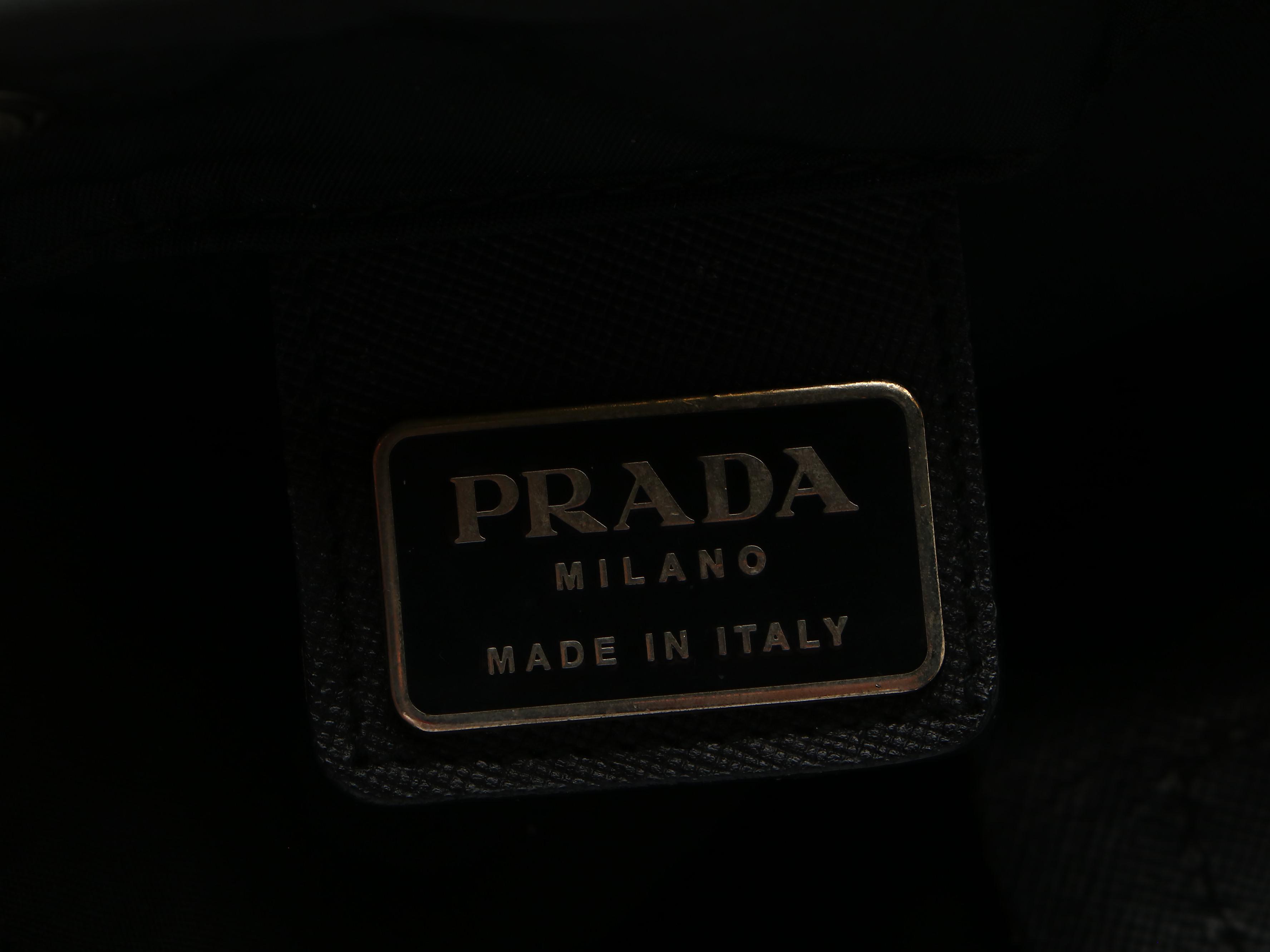 Prada Drawstring Backpack in Black Tessuto Nylon and Saffiano Leather