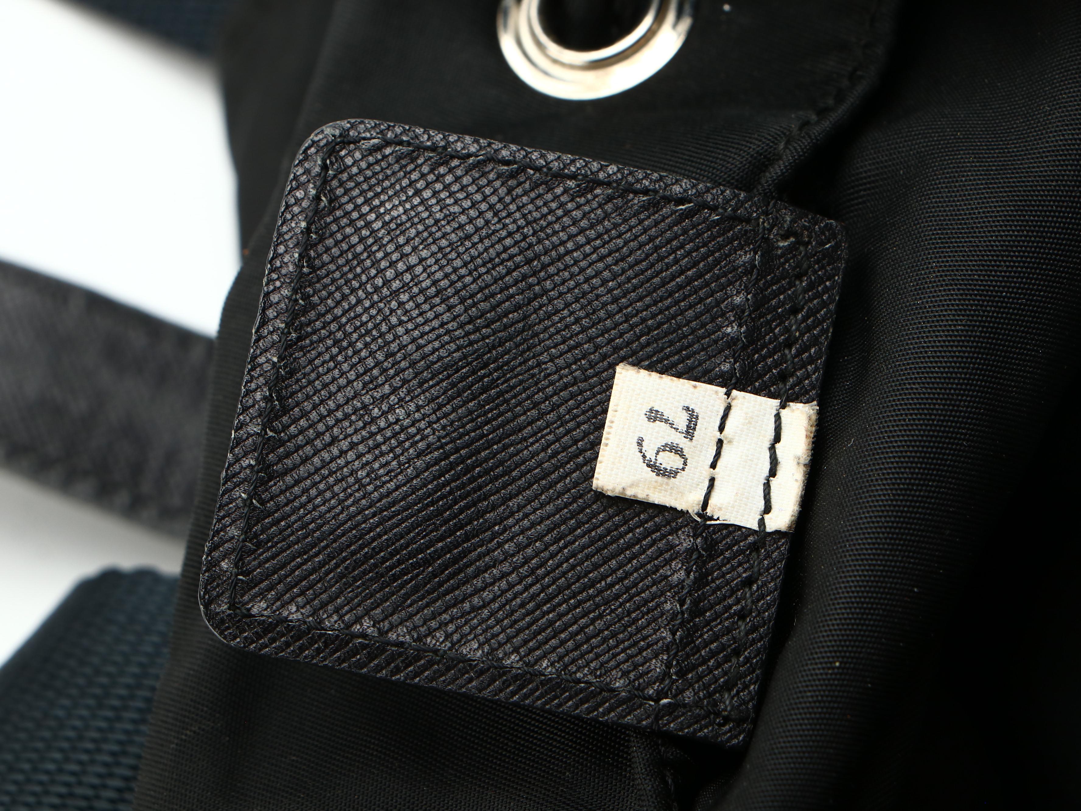 Prada Drawstring Backpack in Black Tessuto Nylon and Saffiano Leather