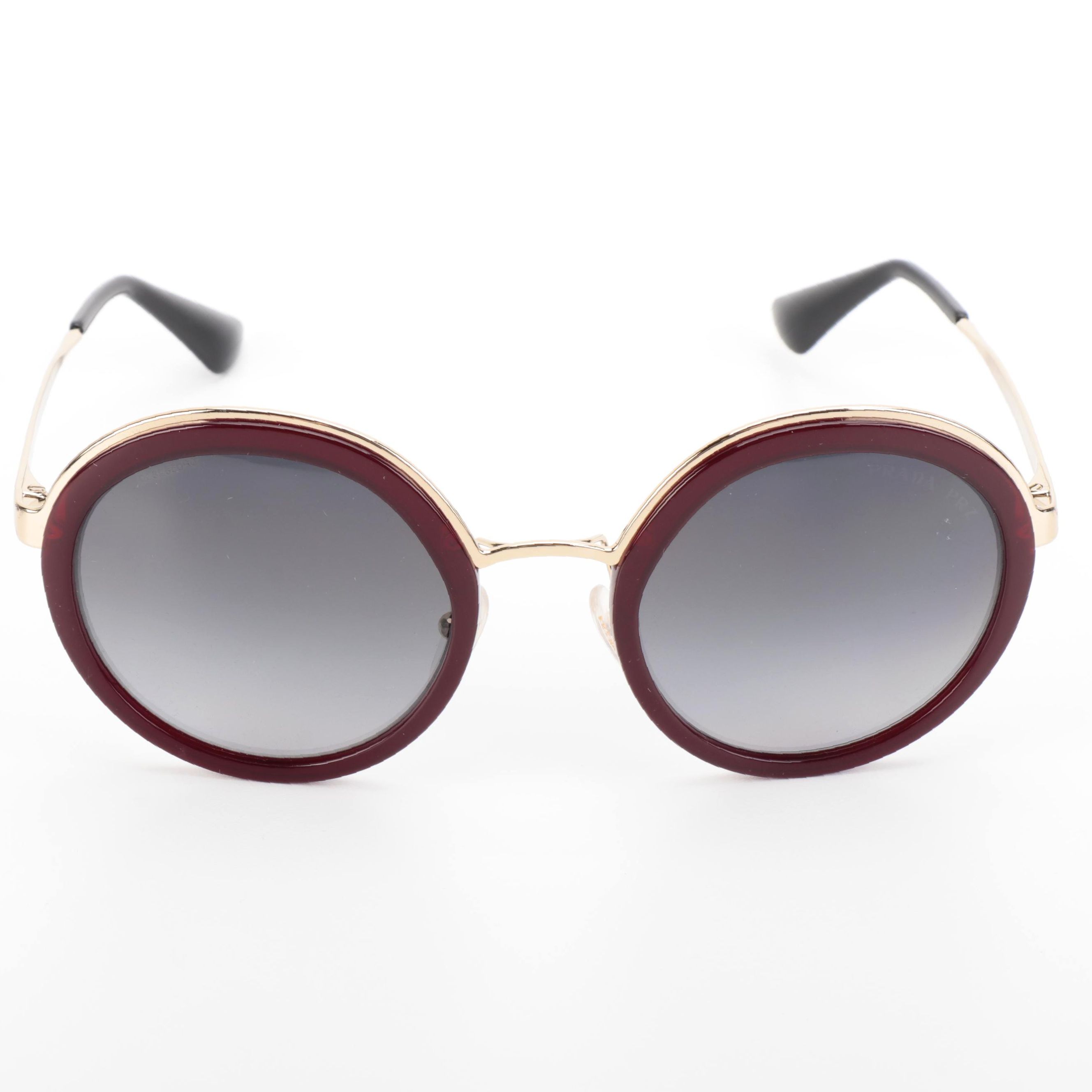Prada SPR50T Polarized Round Sunglasses with Case and Box