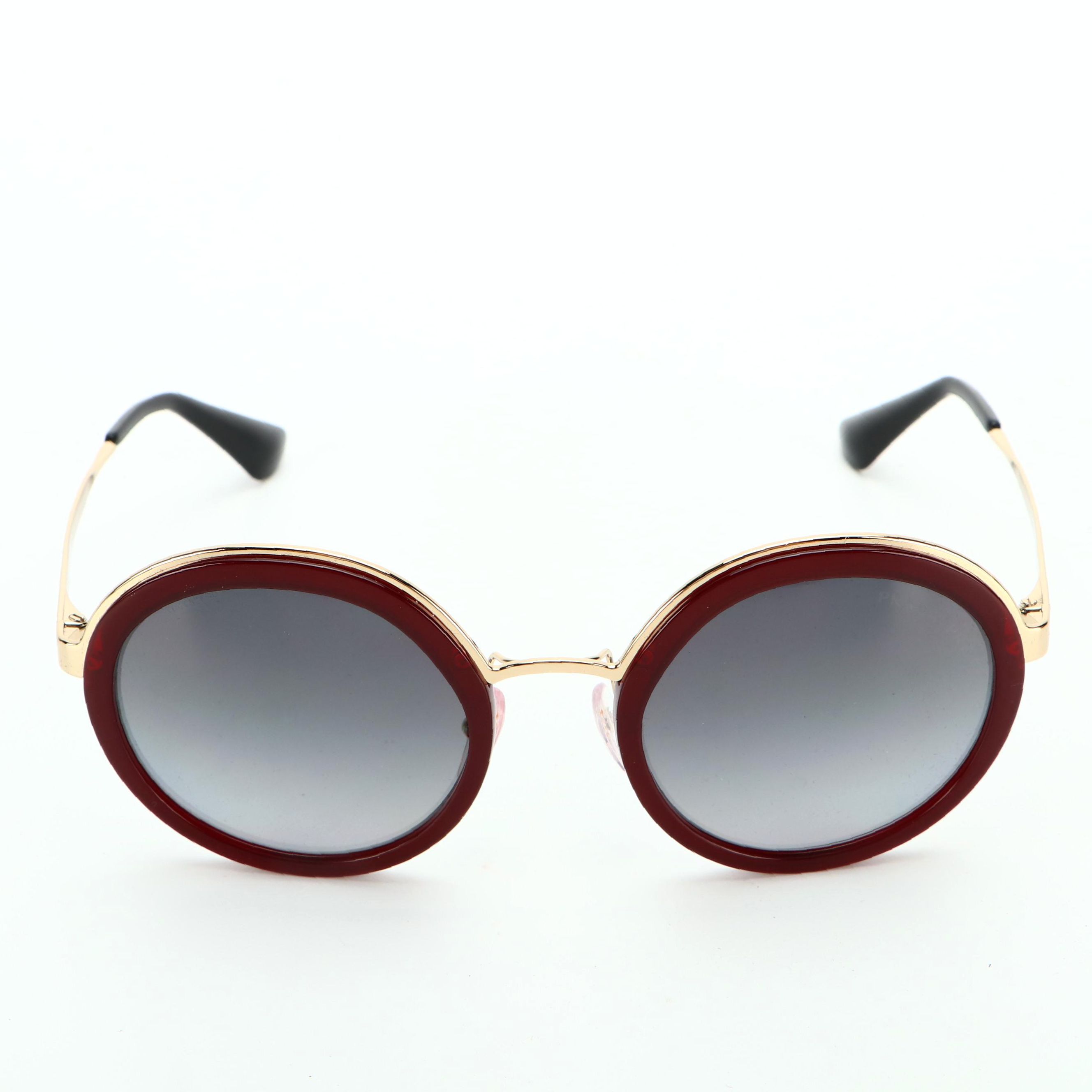 Prada SPR50T Polarized Round Sunglasses with Case and Box