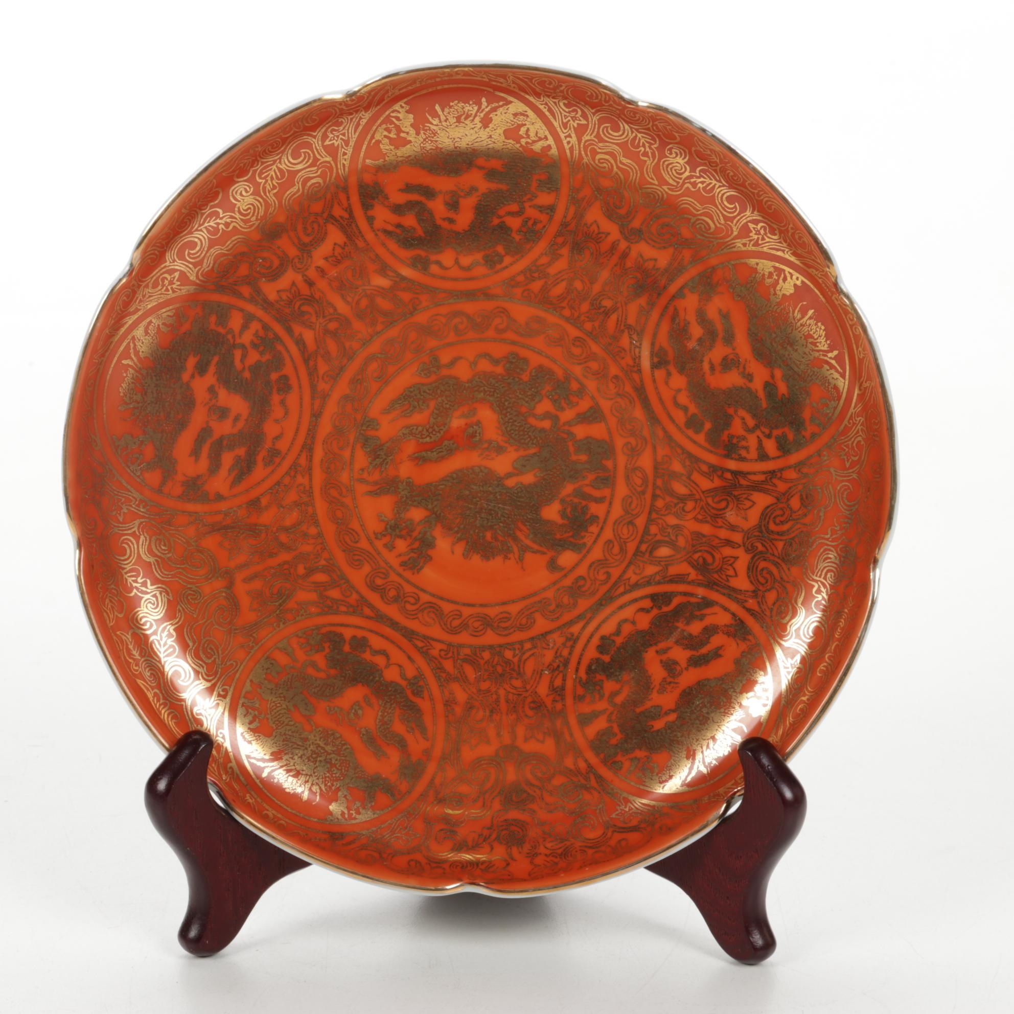 Japanese Kutani Porcelain Plates with Other Tripod Censer and Tray