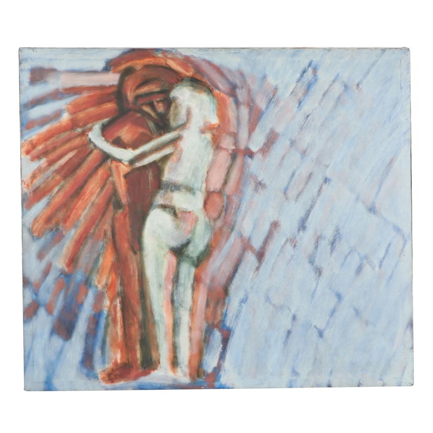 Don Stacy Monumental Figural Oil Painting, Late 20th Century