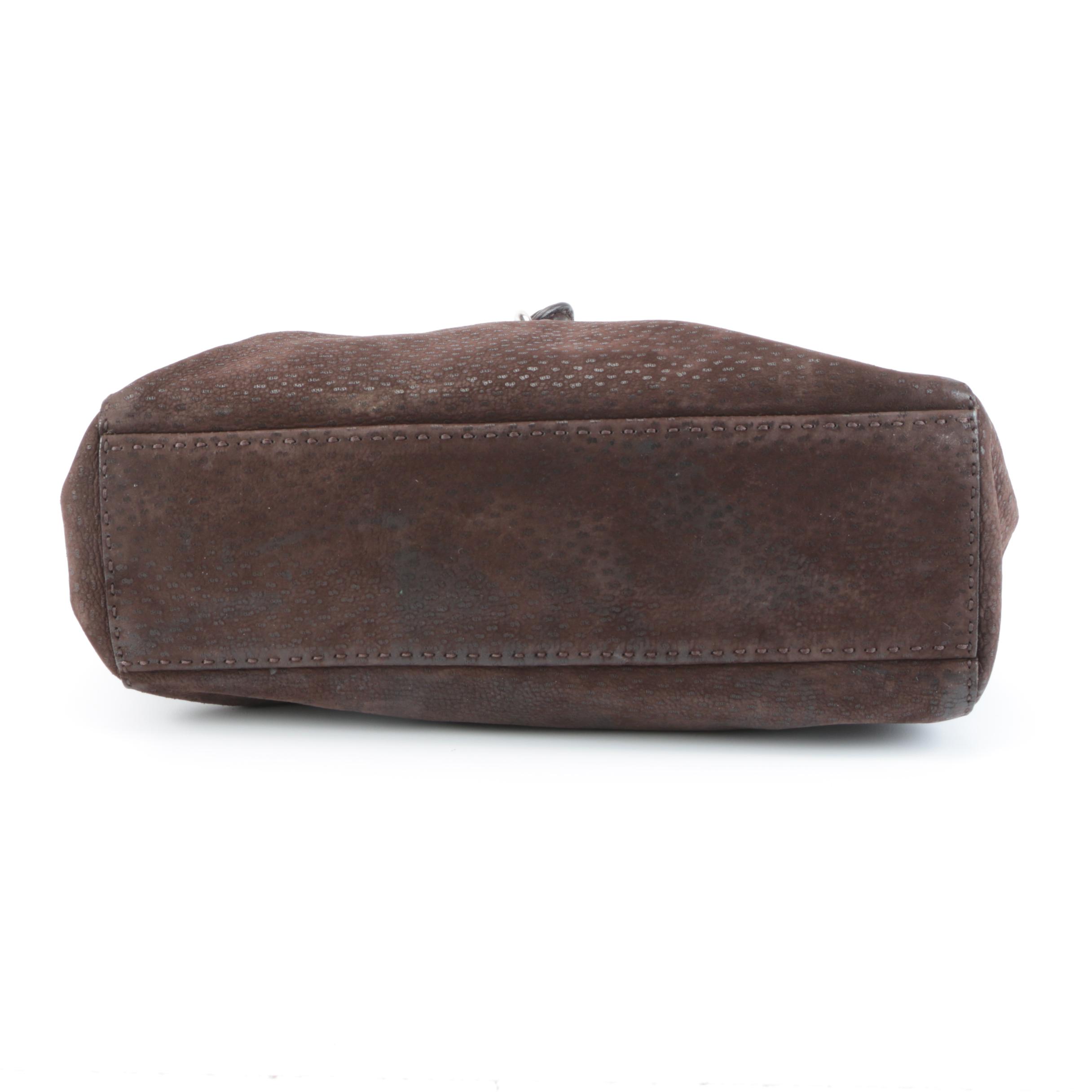 Prada Dark Brown Suede Shoulder Bag