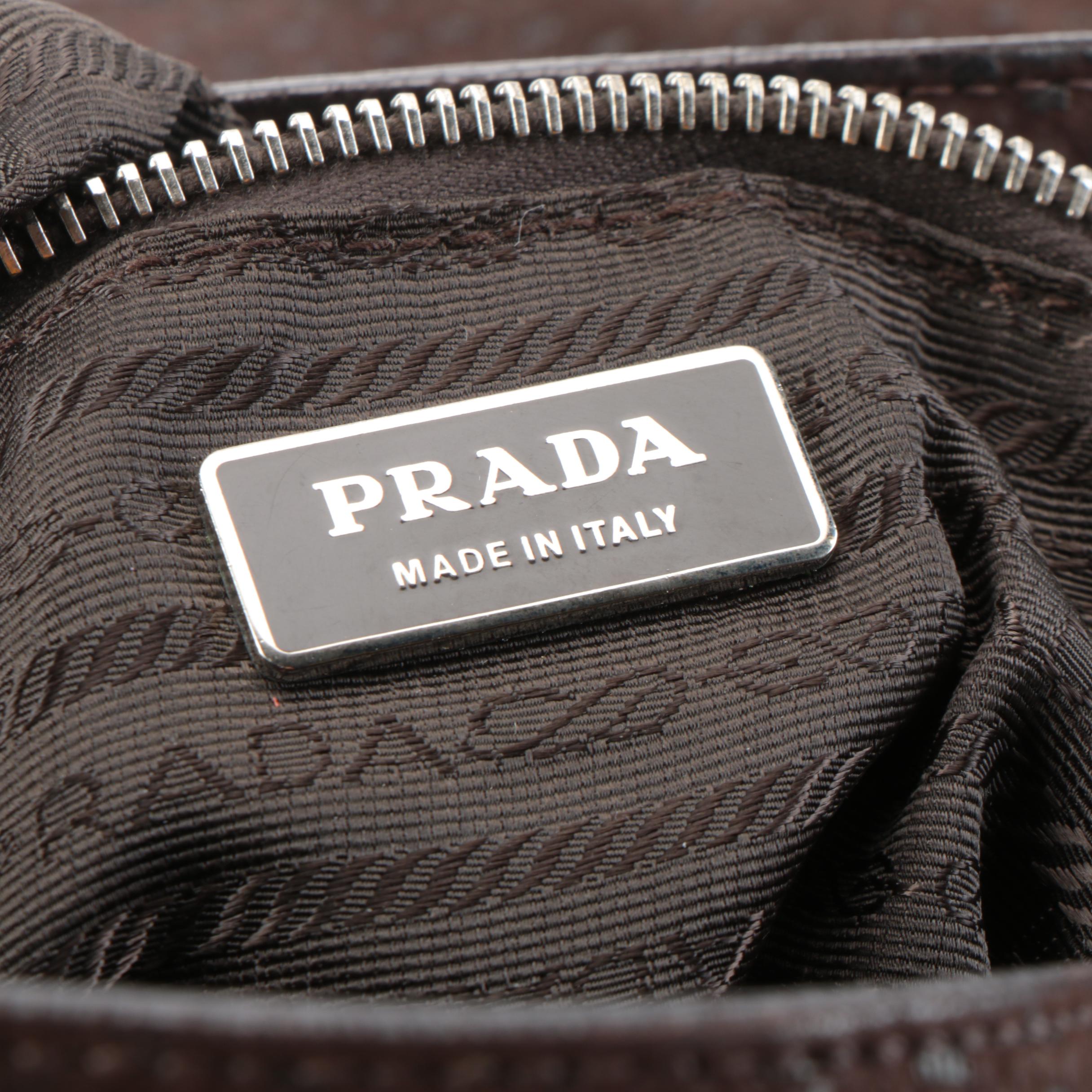 Prada Dark Brown Suede Shoulder Bag