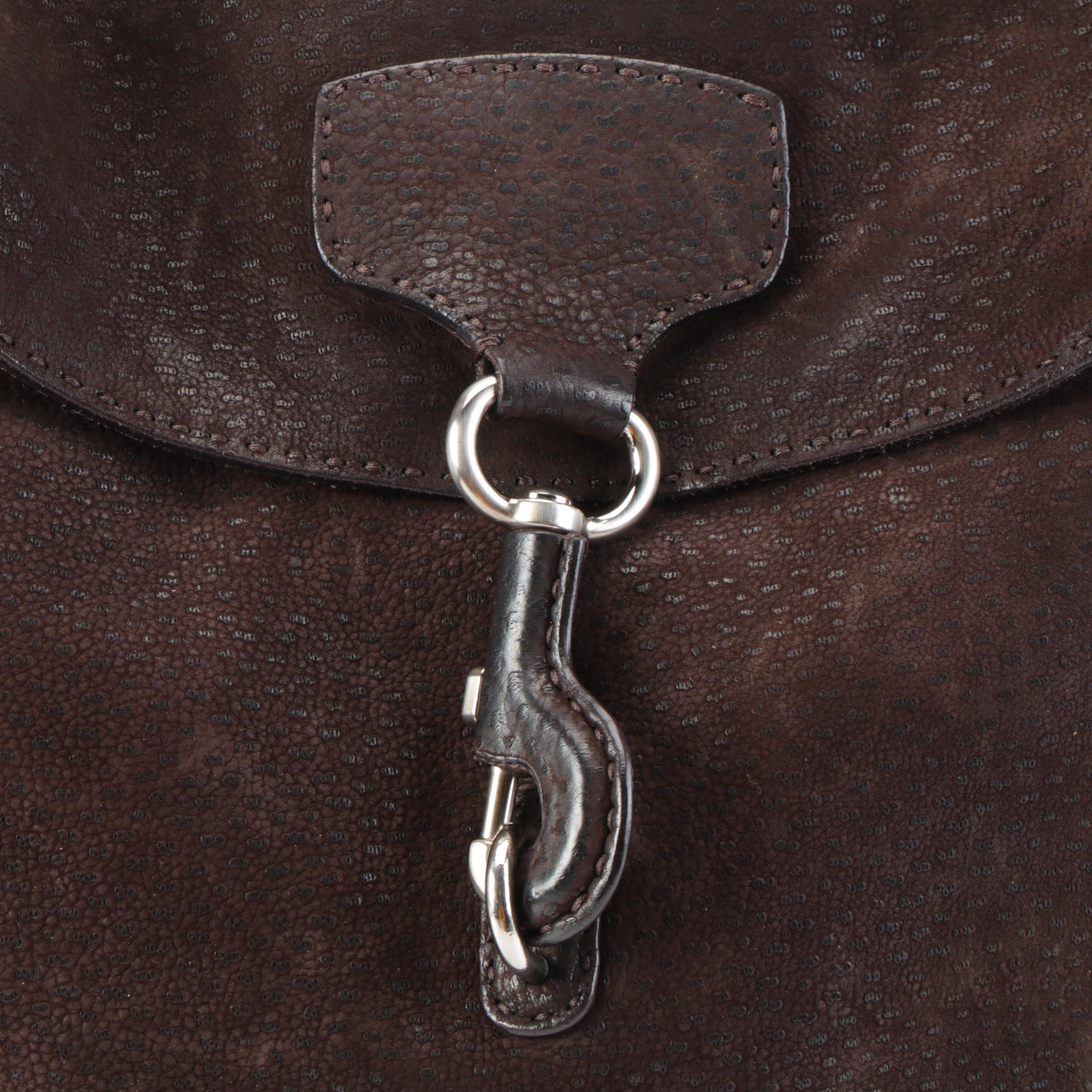 Prada Dark Brown Suede Shoulder Bag